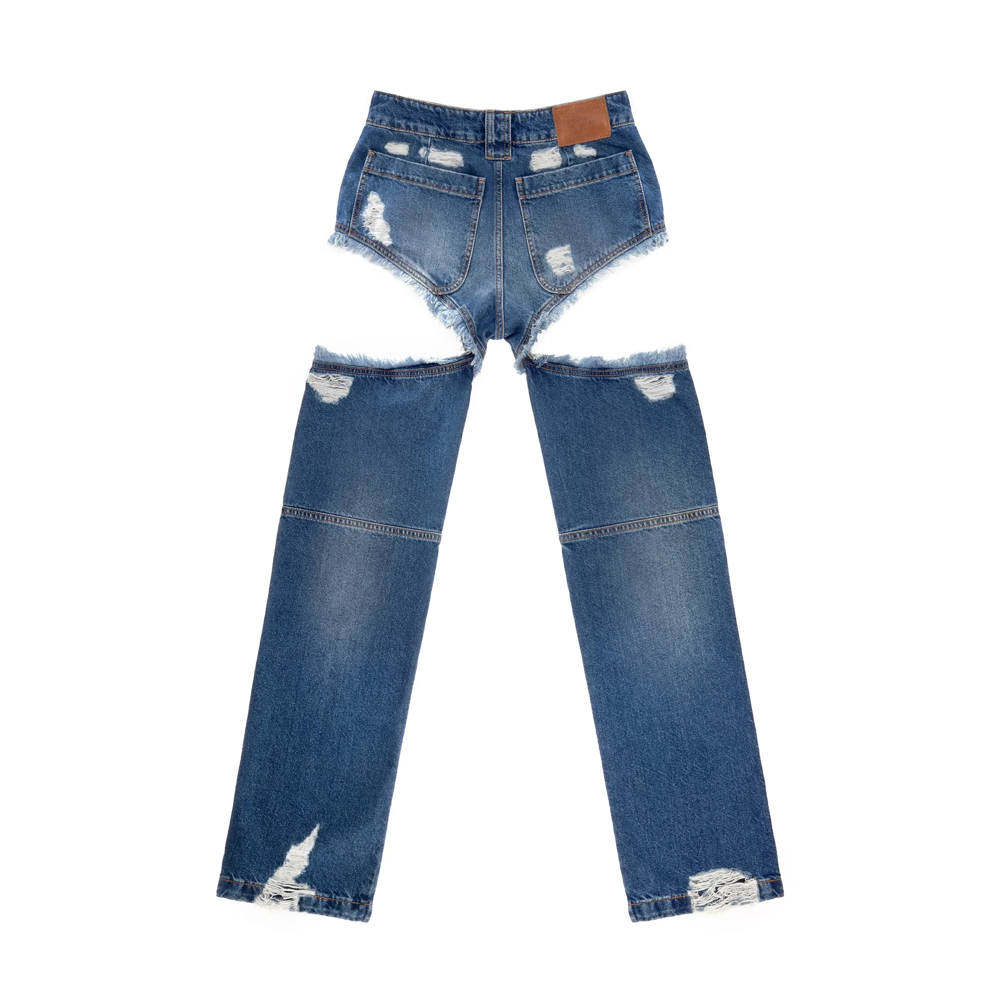 Thigh Hole Jean - Distressed Blue