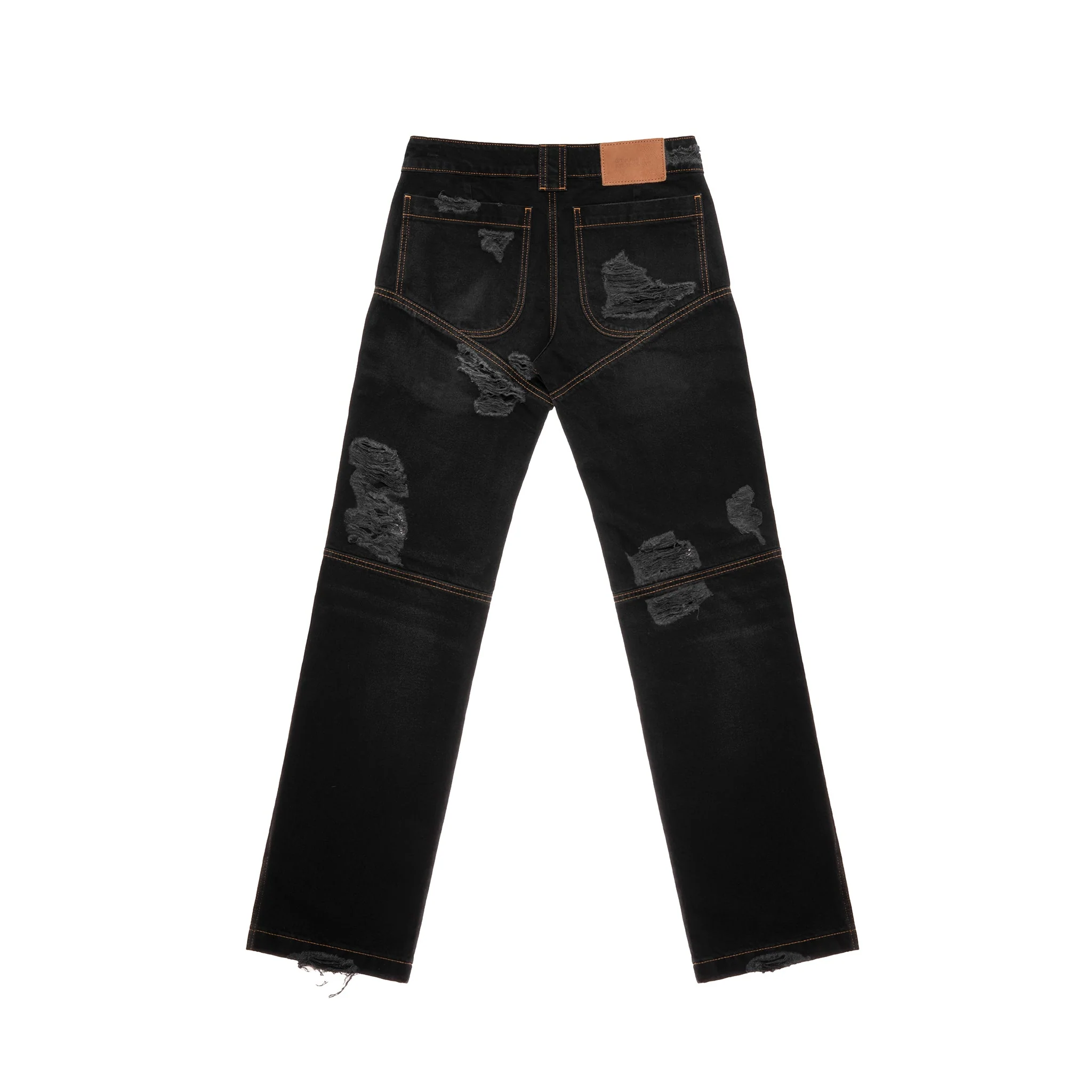 Straight Leg Jean - Distressed Black