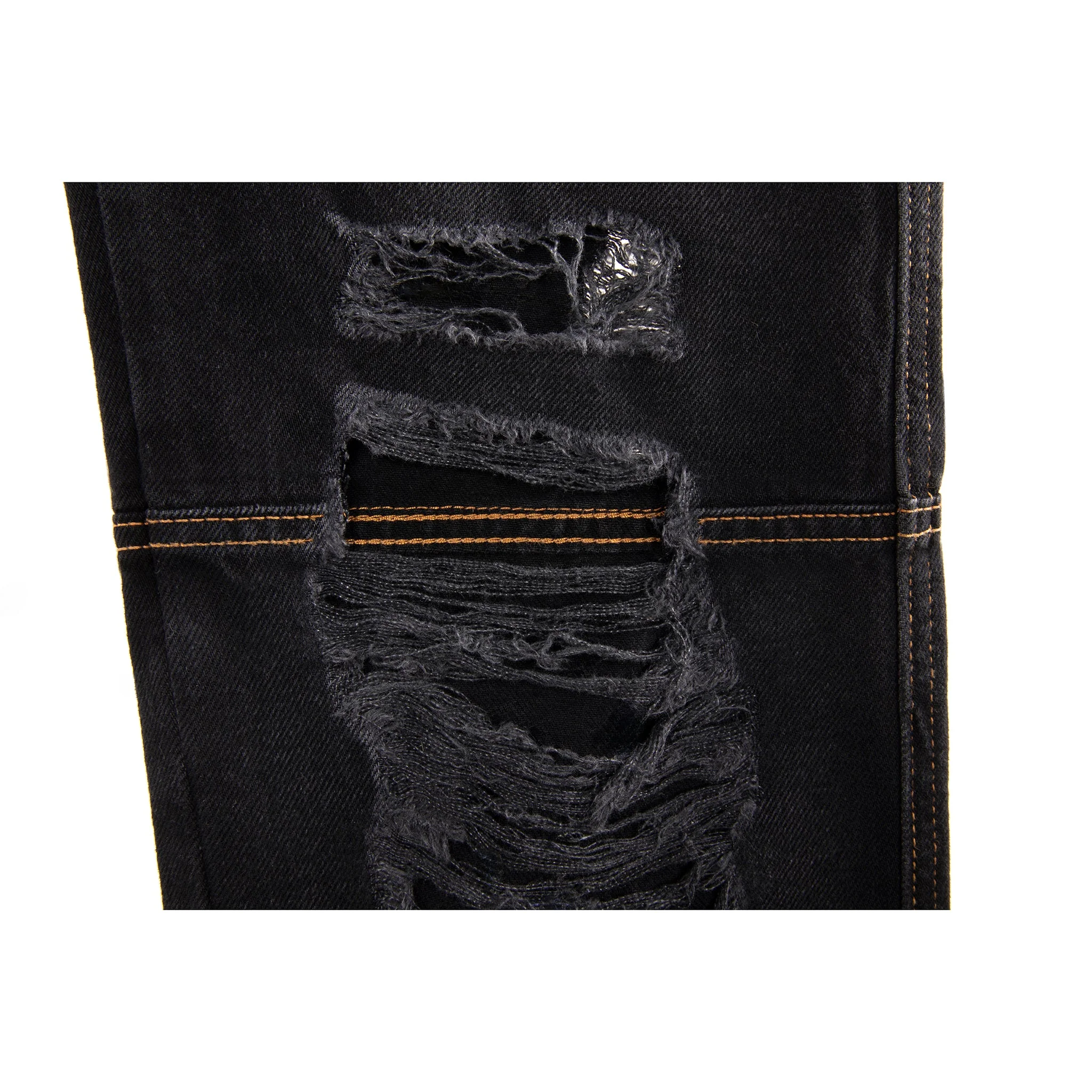 Straight Leg Jean - Distressed Black