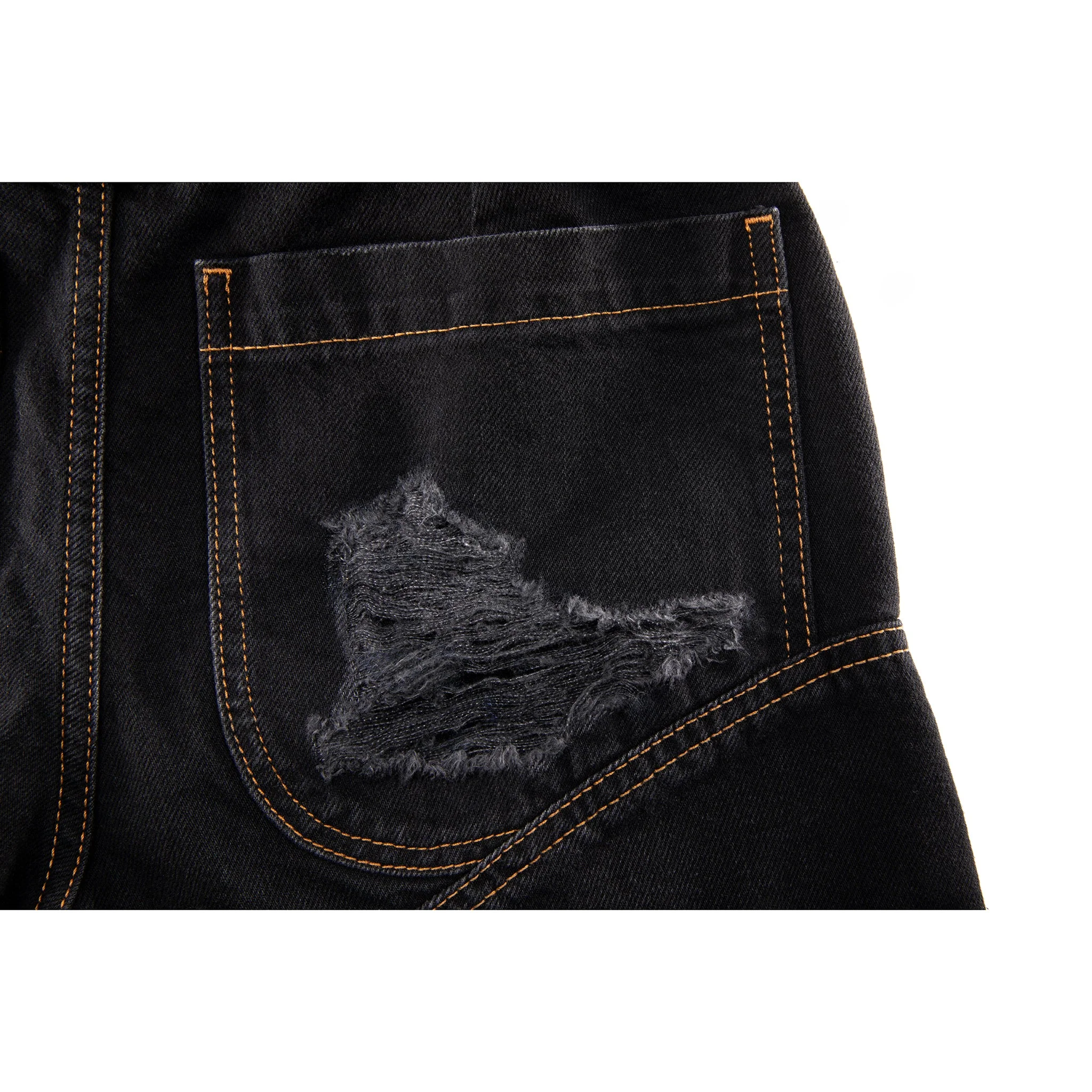 Straight Leg Jean - Distressed Black