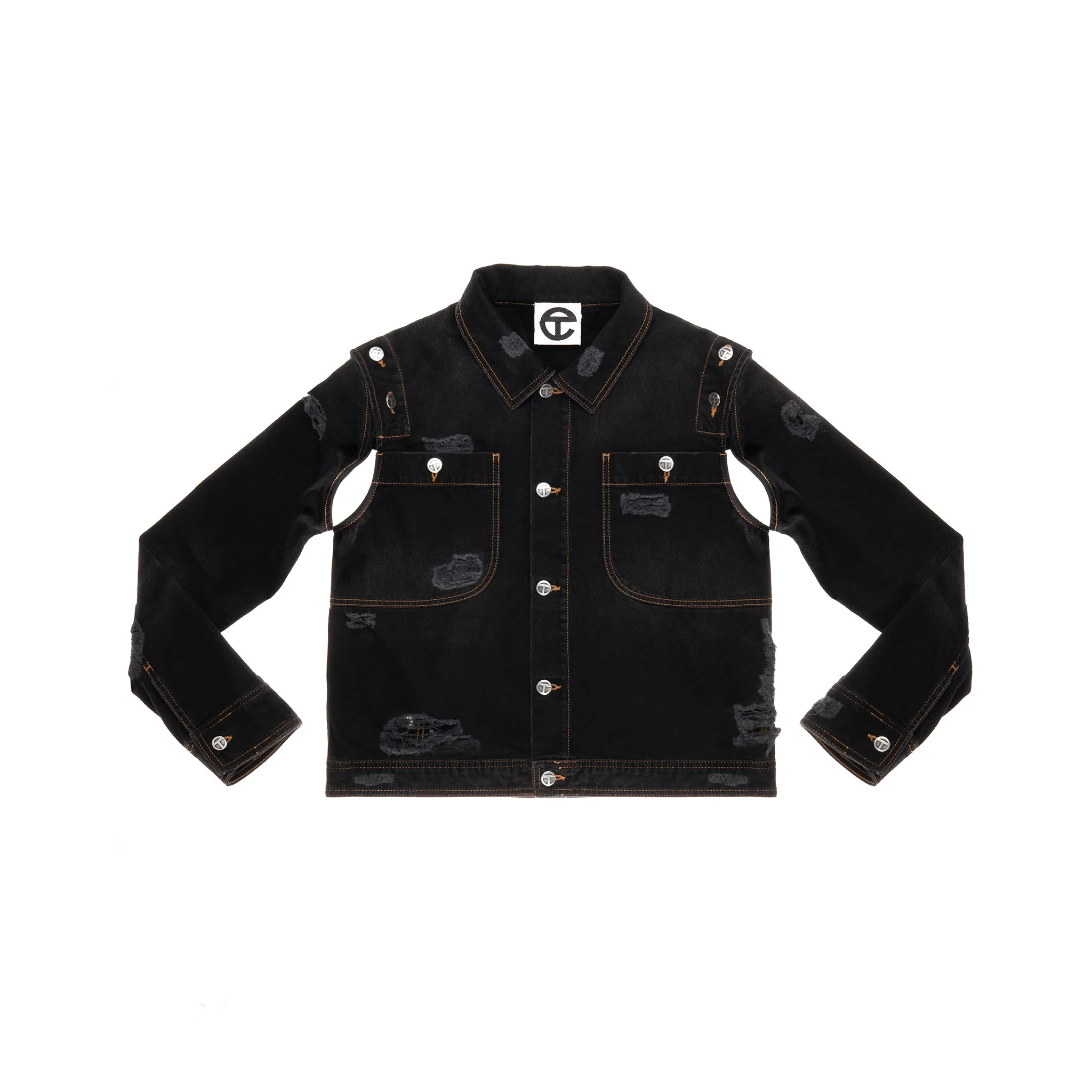 Detachable Jean Jacket - Distressed Black