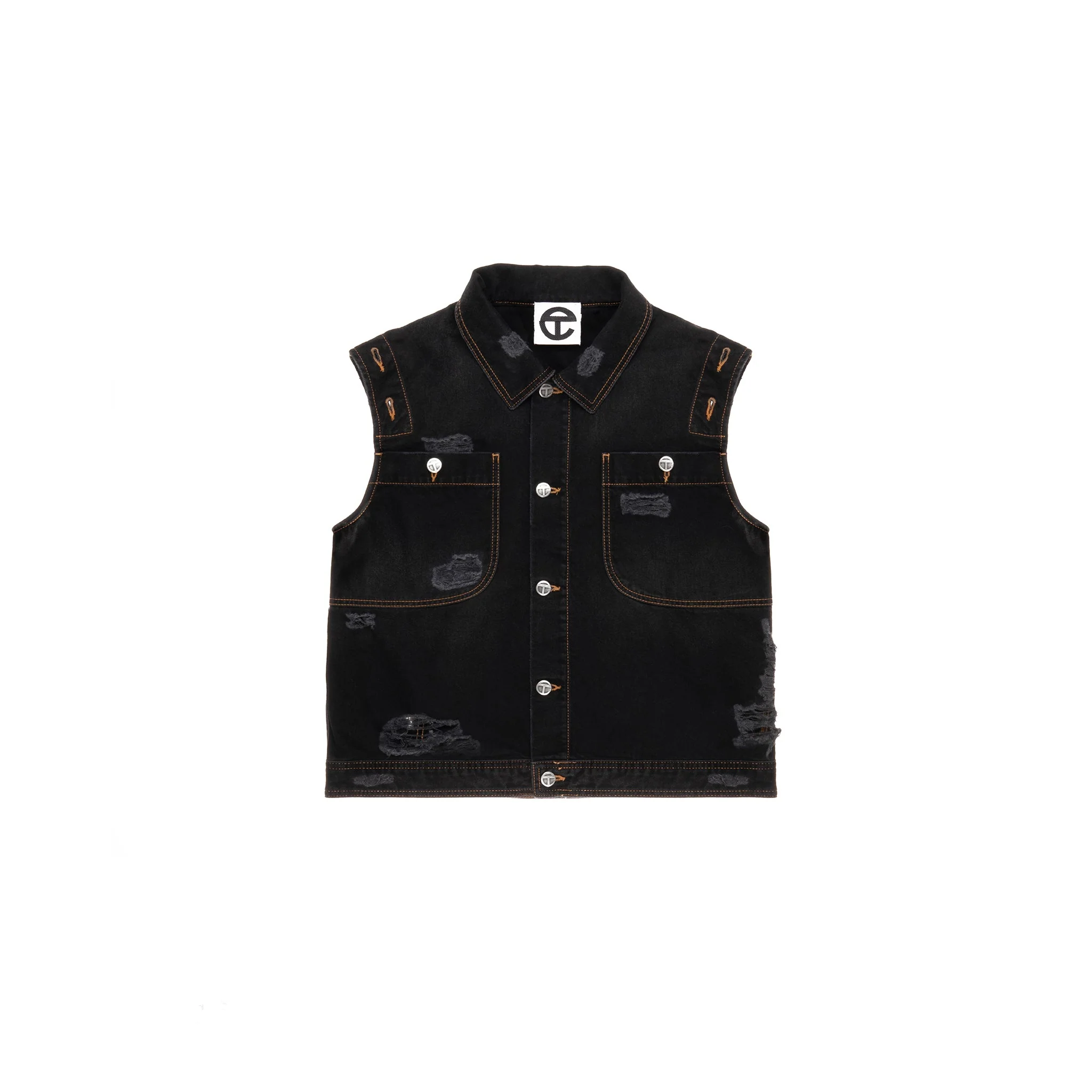 Detachable Jean Jacket - Distressed Black