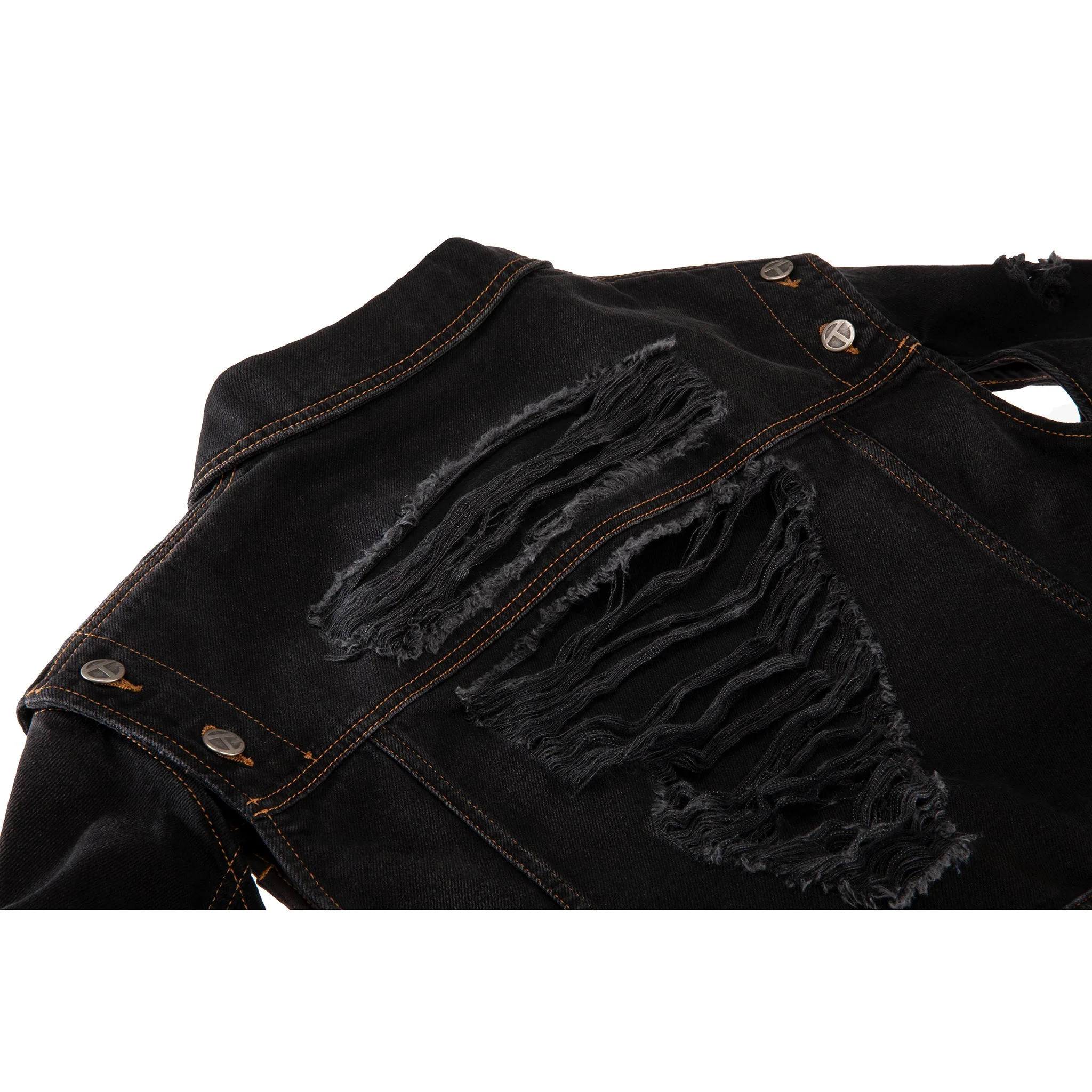 Detachable Jean Jacket - Distressed Black