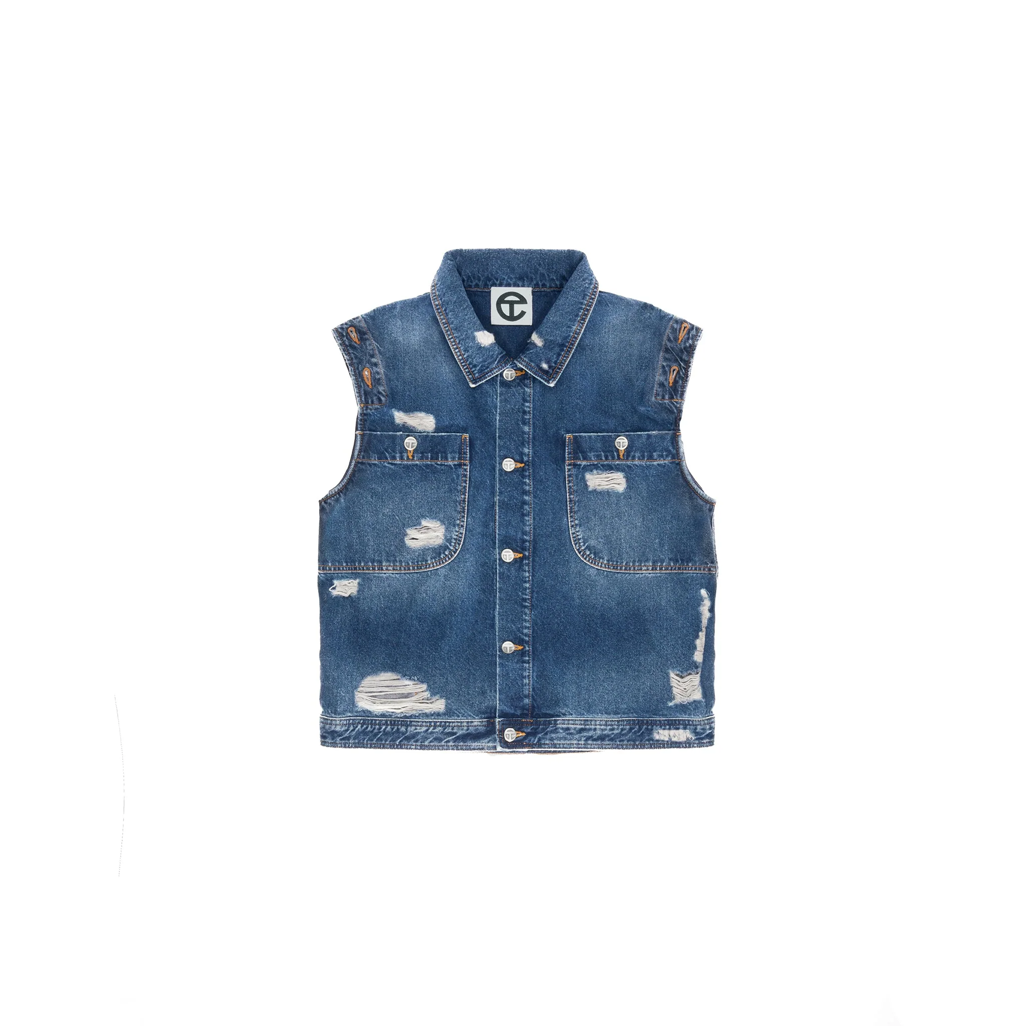 Detachable Jean Jacket - Distressed Blue