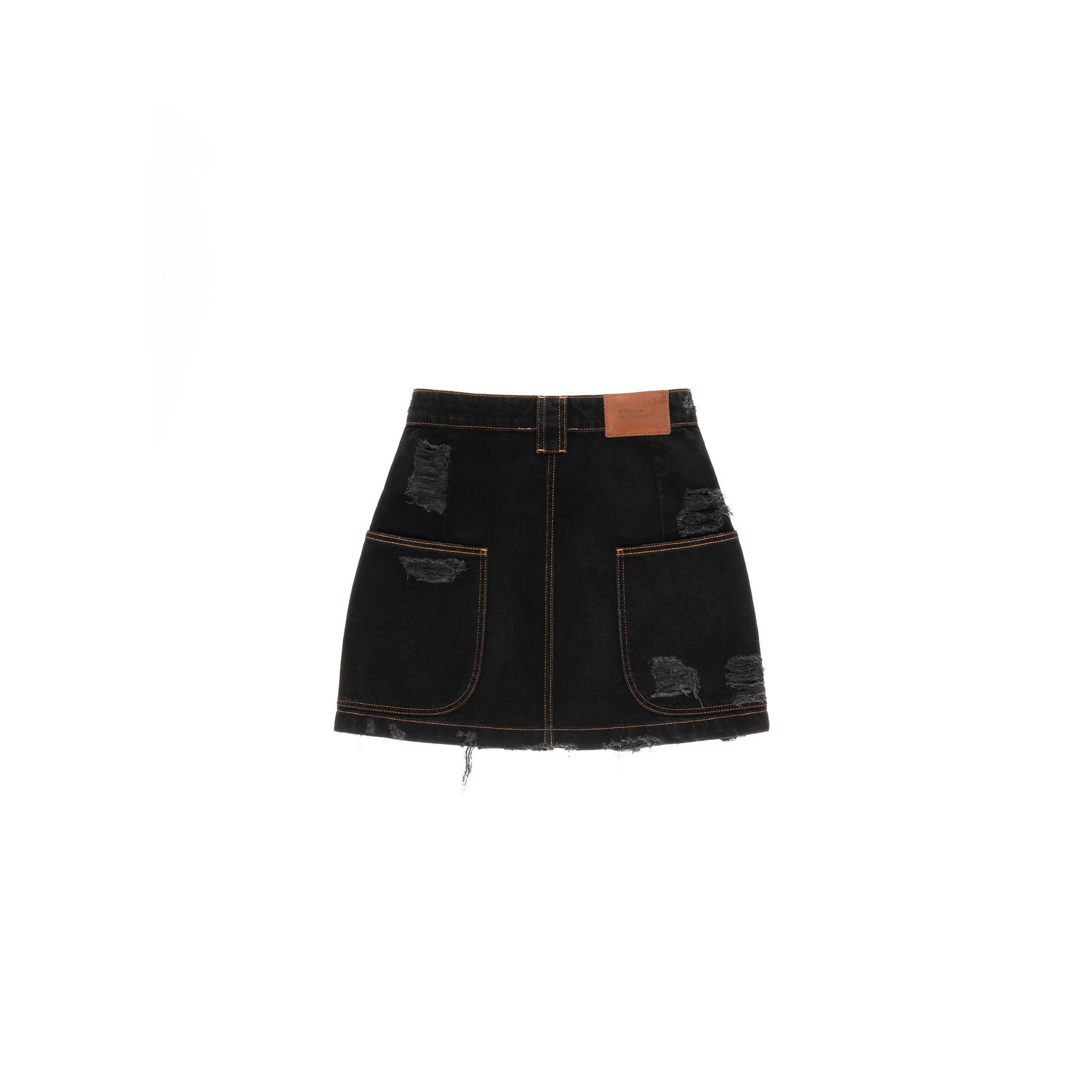 Short Jean Skirt - Distressed Black