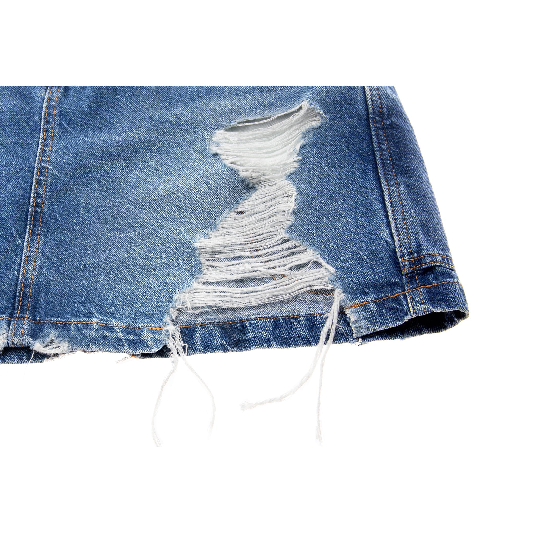 Short Jean Skirt - Distressed Blue 4 Short Jean Skirt - Distressed Blue