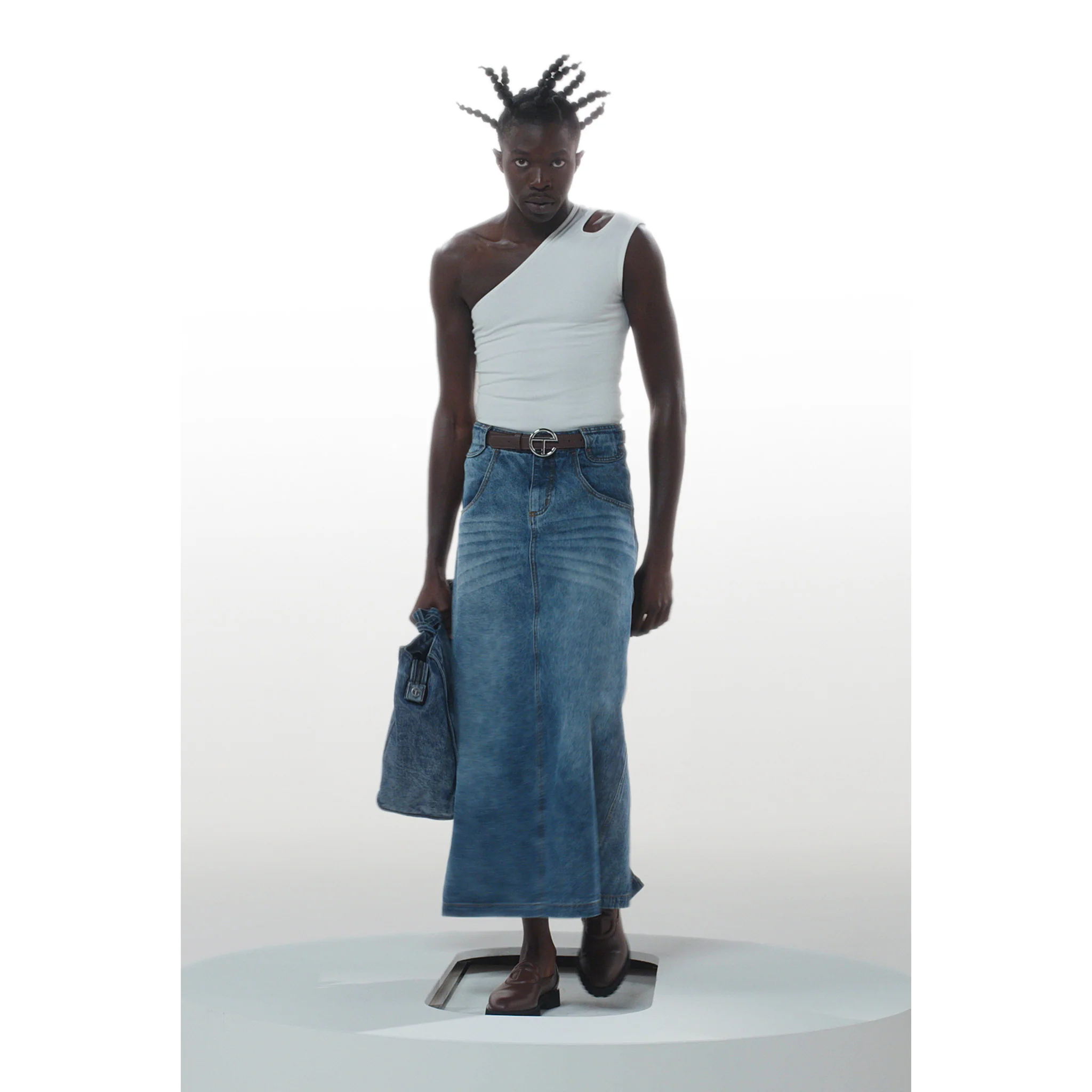 Long Jean Skirt - Blue