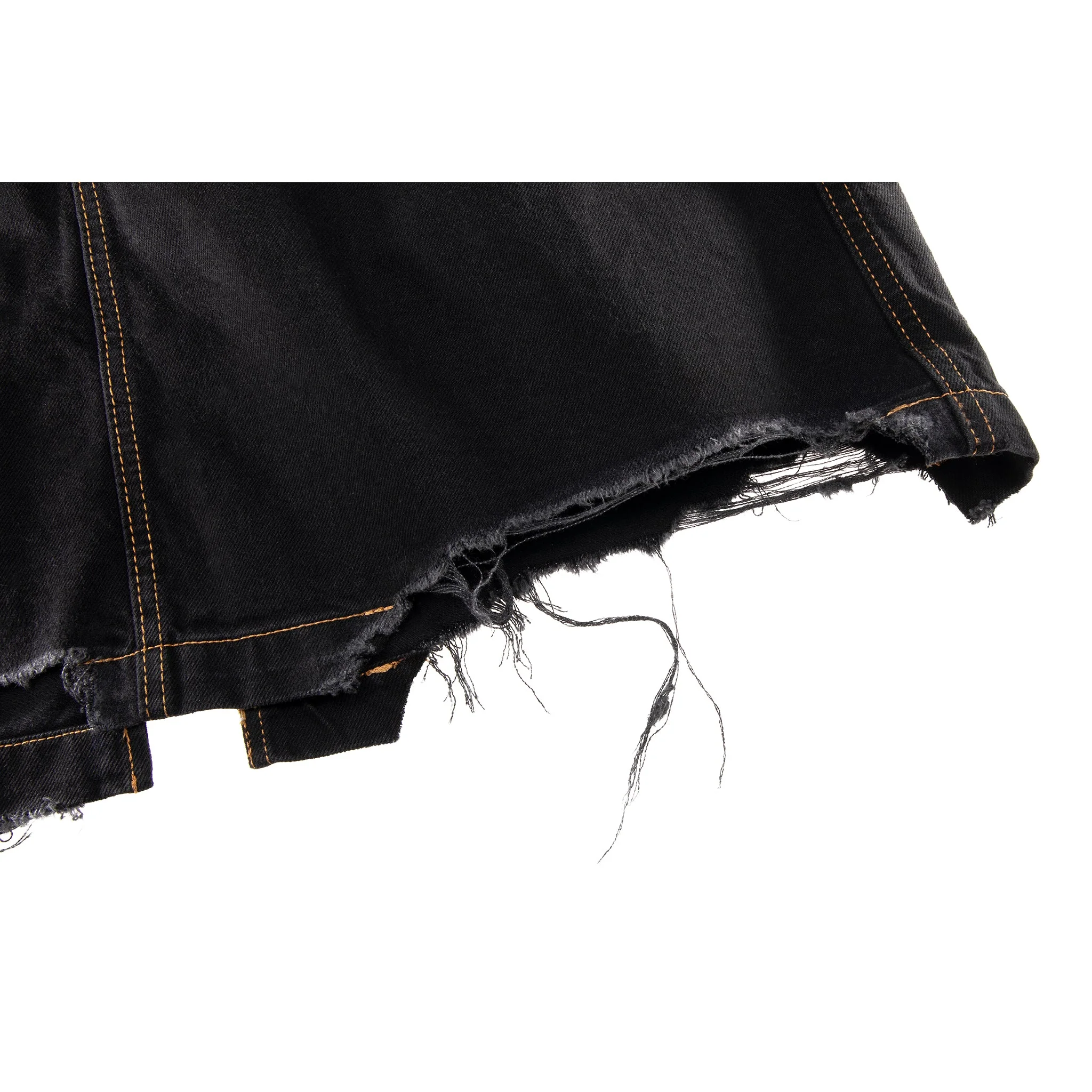 Long Jean Skirt - Distressed Black 4 Long Jean Skirt - Distressed Black