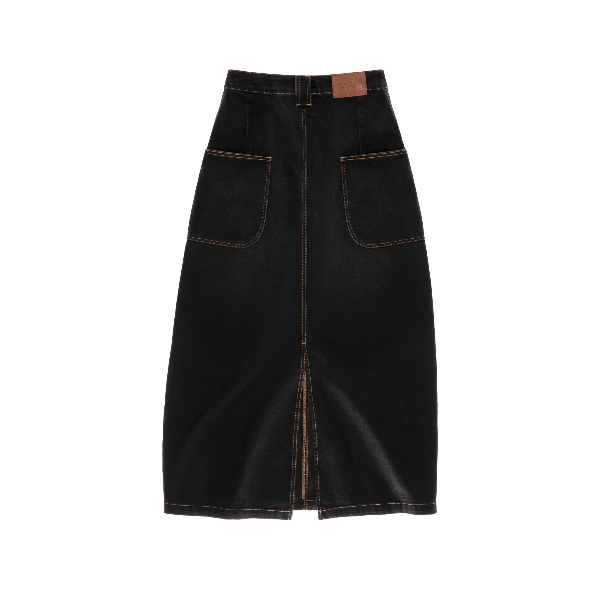 Long Jean Skirt - Black