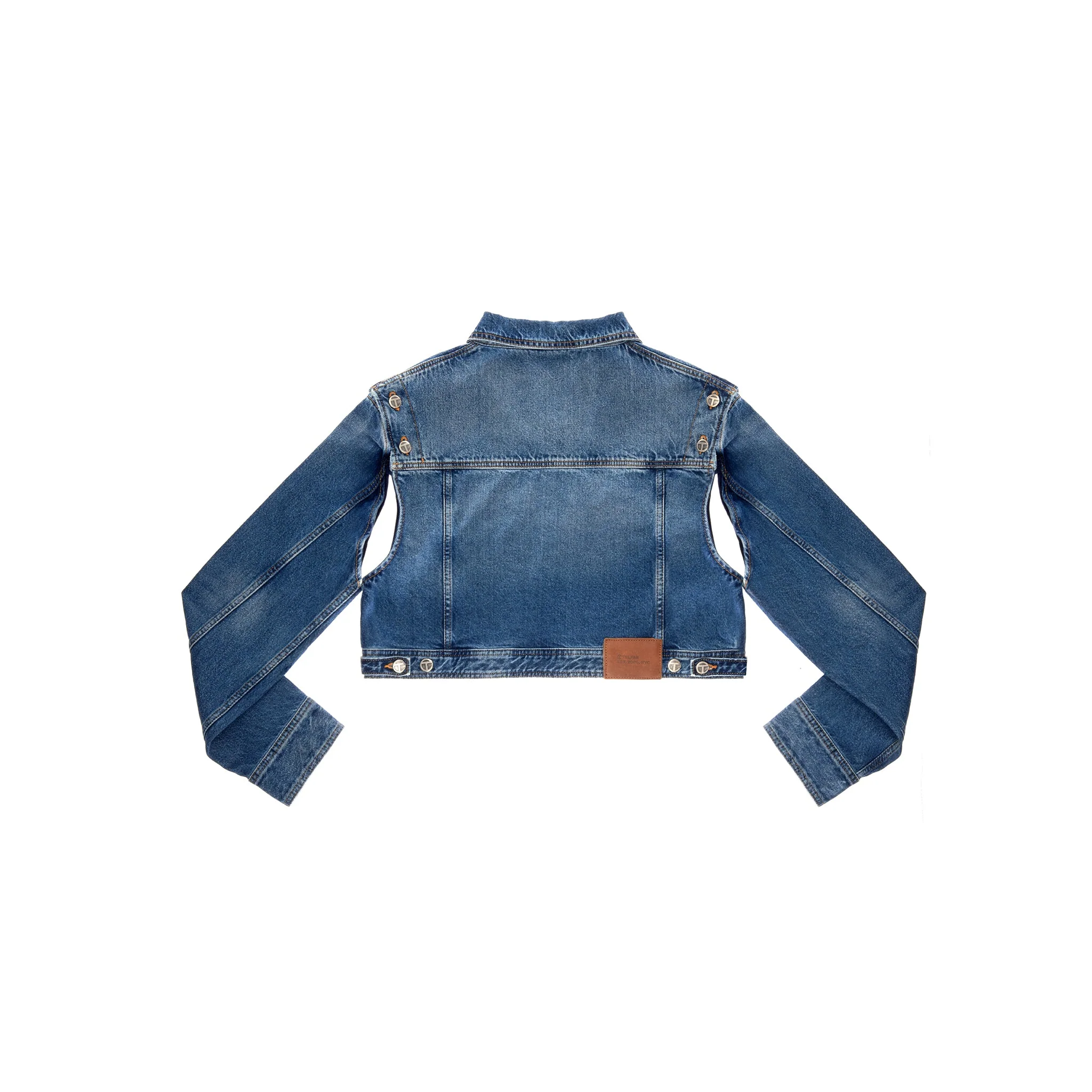 Cropped Detachable Jean Jacket - Blue