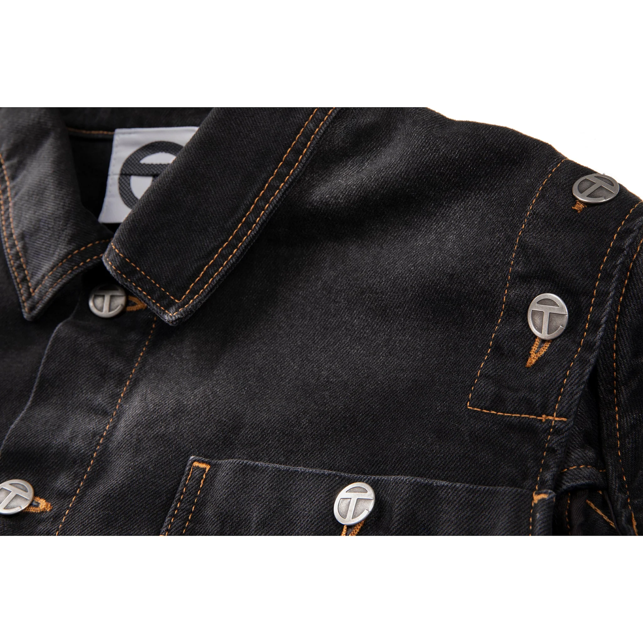 Cropped Detachable Jean Jacket - Black