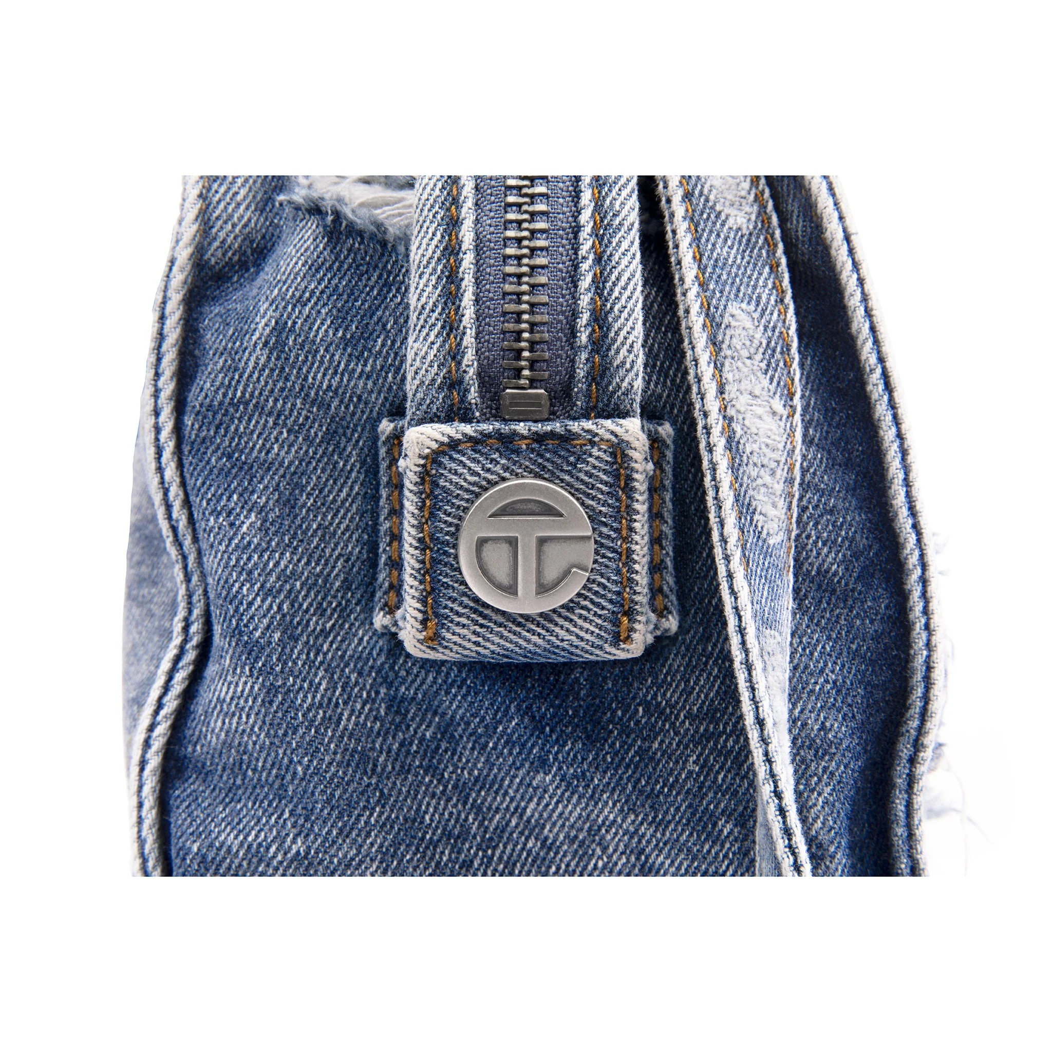 Medium Denim Shopper - Distressed Blue