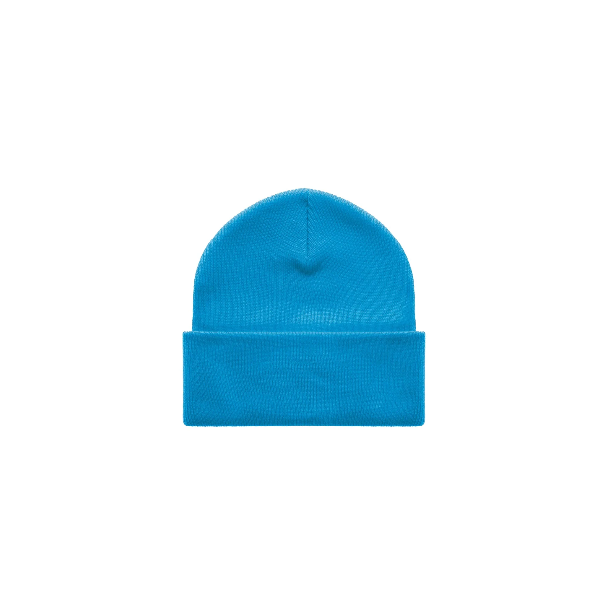 Embroidered Beanie - Cyan