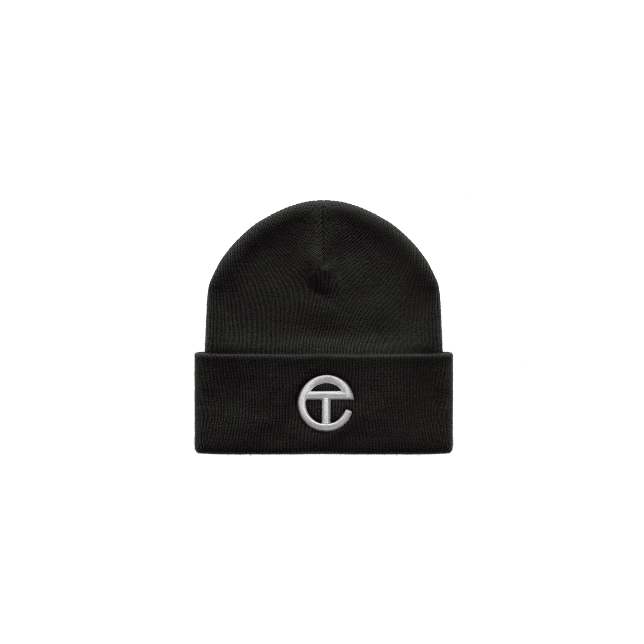 Embroidered Beanie - Black/White