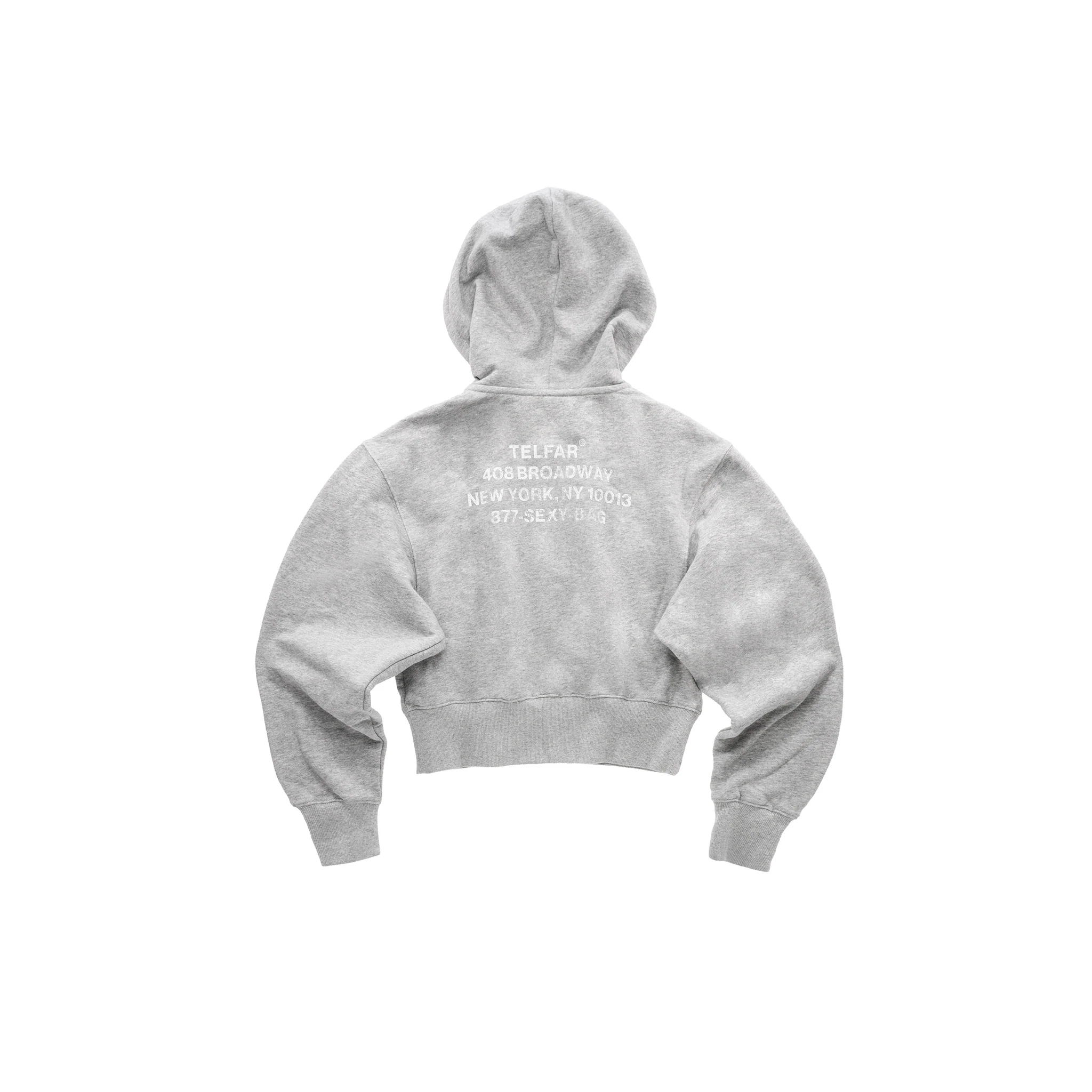 Crop Canal Zip Up Hoodie - Heather Grey
