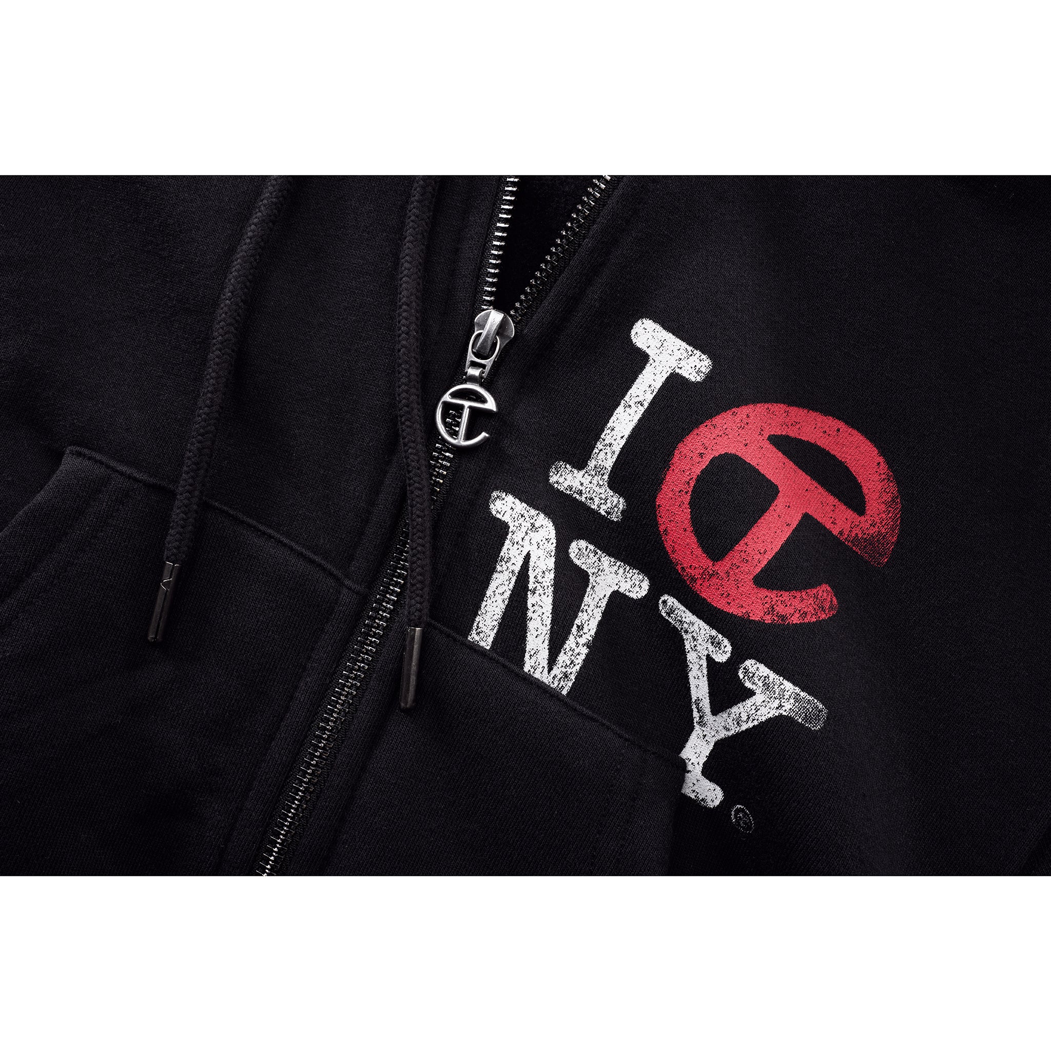 Crop Canal Zip Up Hoodie - Black
