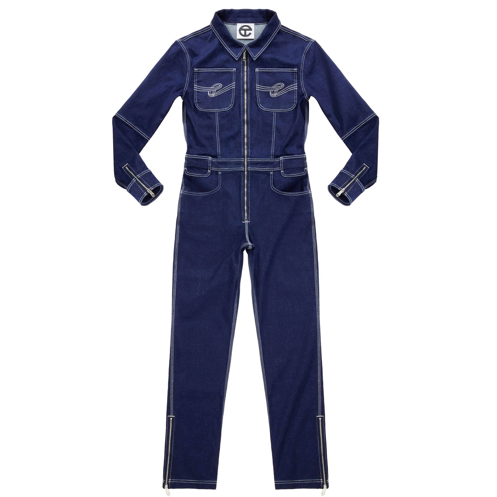 Long Sleeve Jumpsuit - Blue