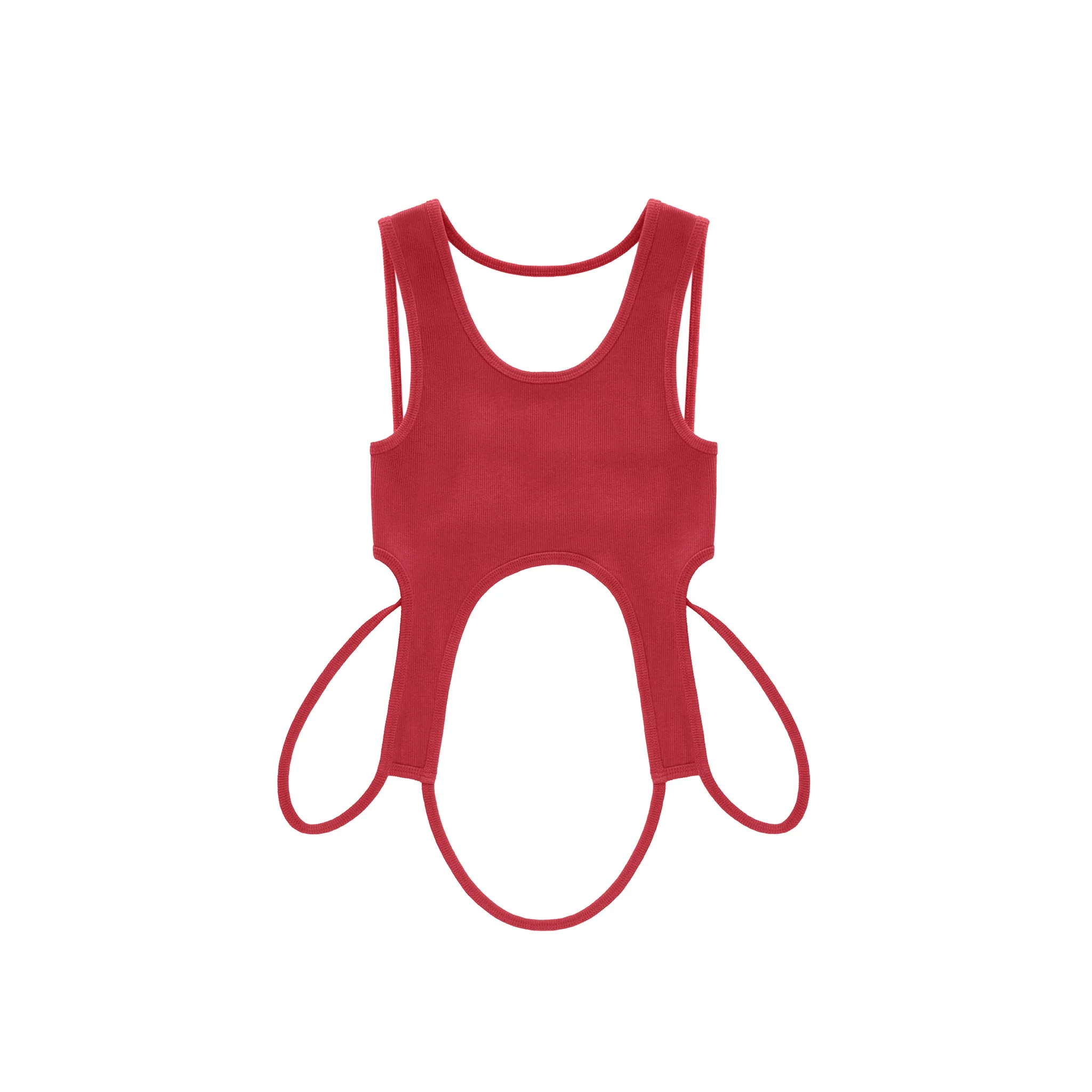 Infinity Cropped Halter - Red
