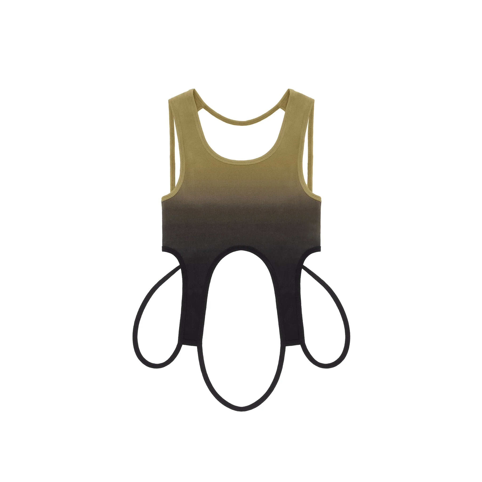Ombre Cropped Halter - Drab/Black