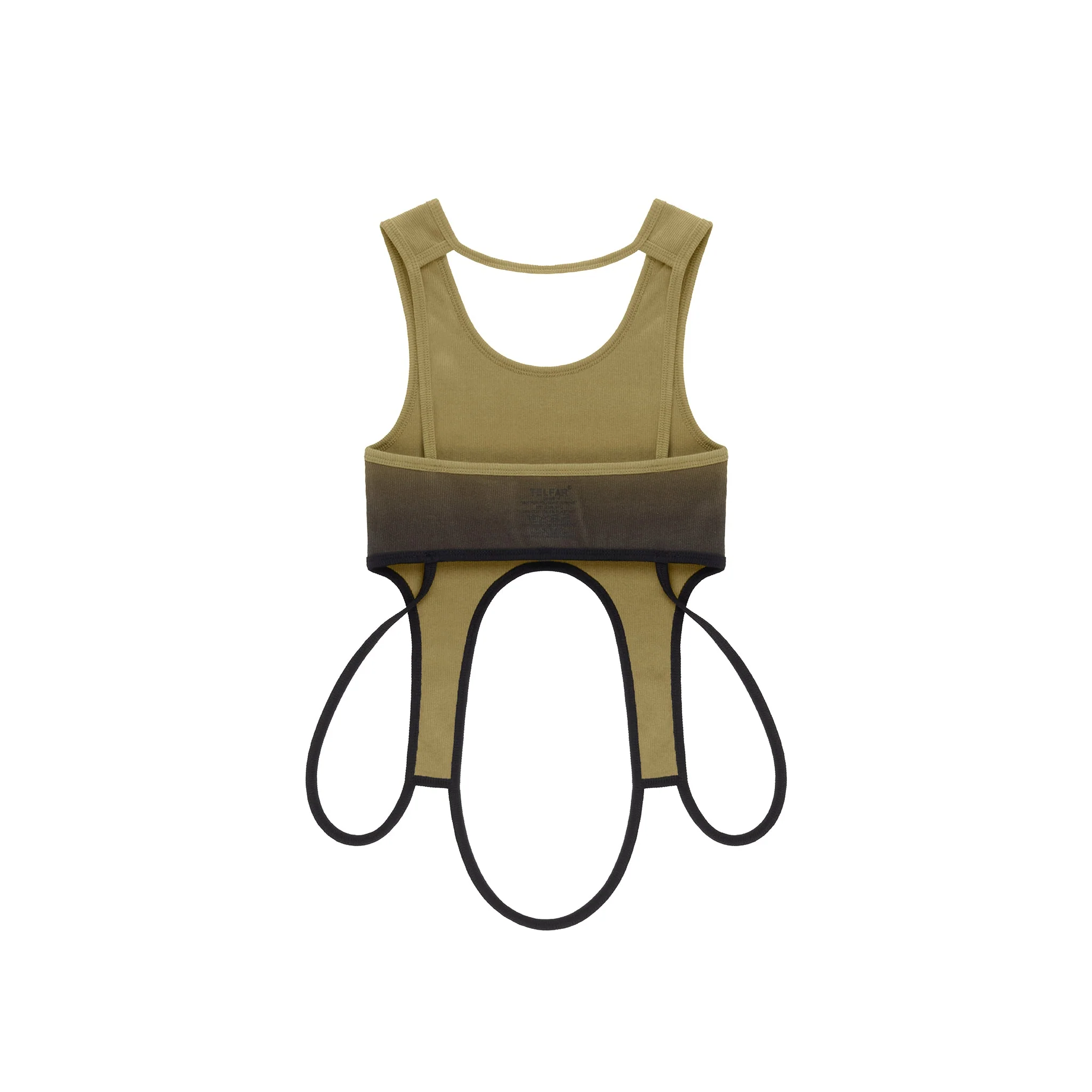 Ombre Cropped Halter - Drab/Black