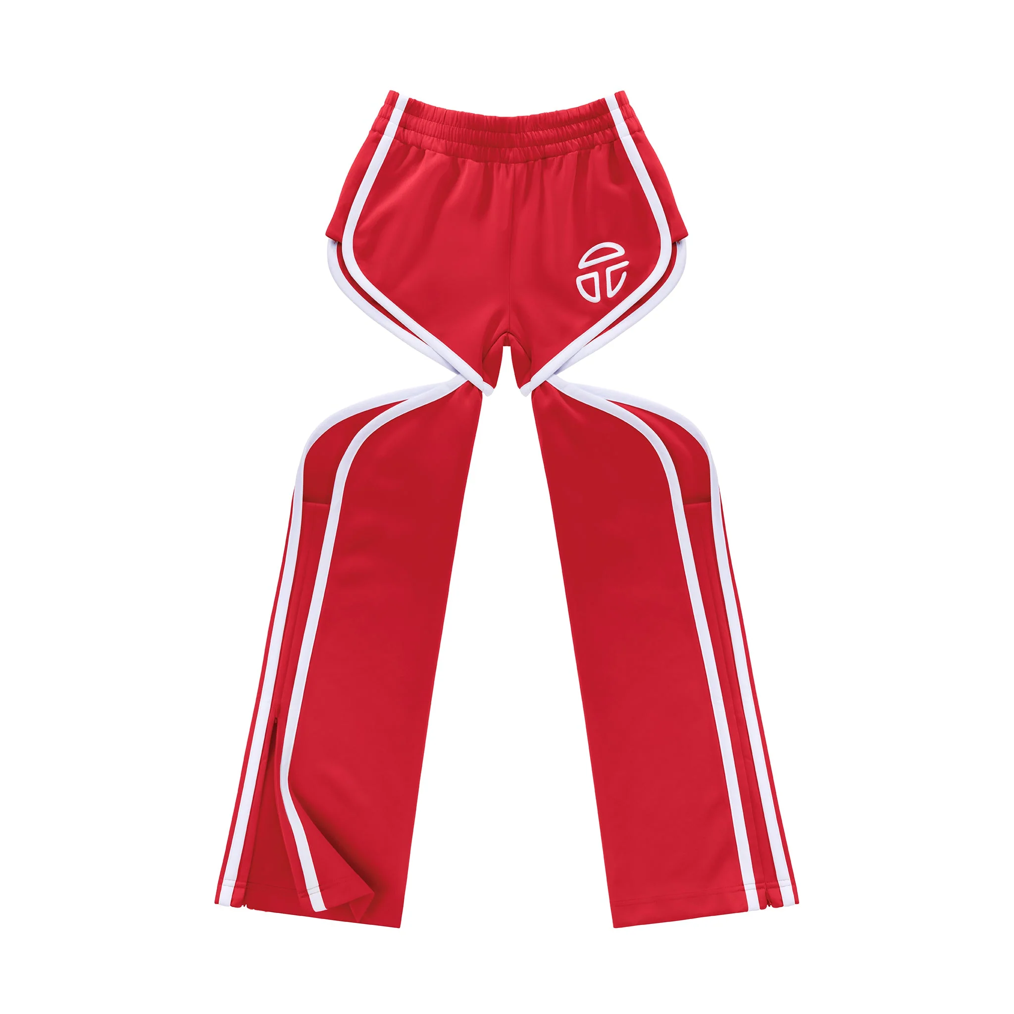 Thigh-Hole Track Pant - Red
