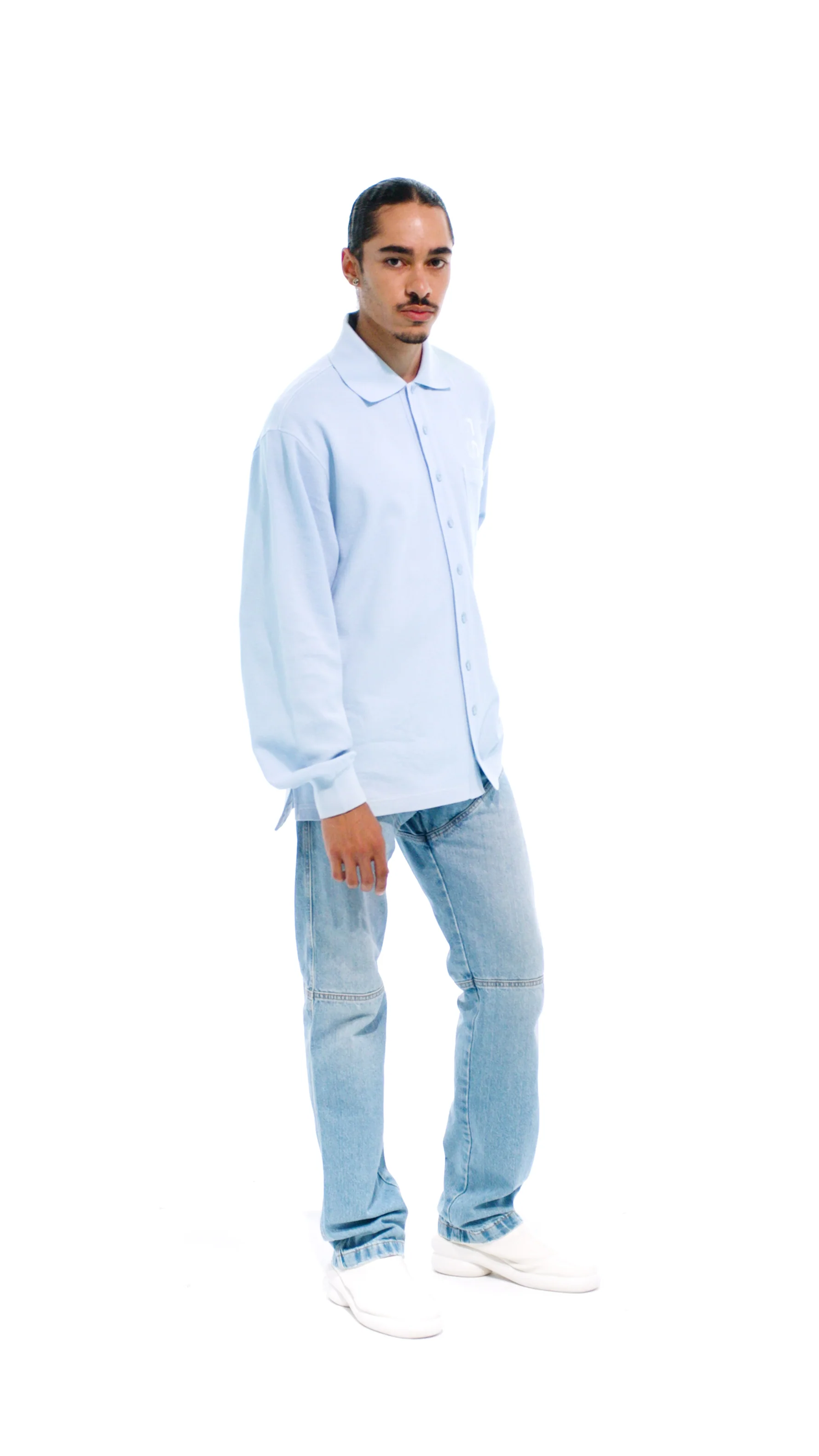 Longsleeve Polo - Blue
