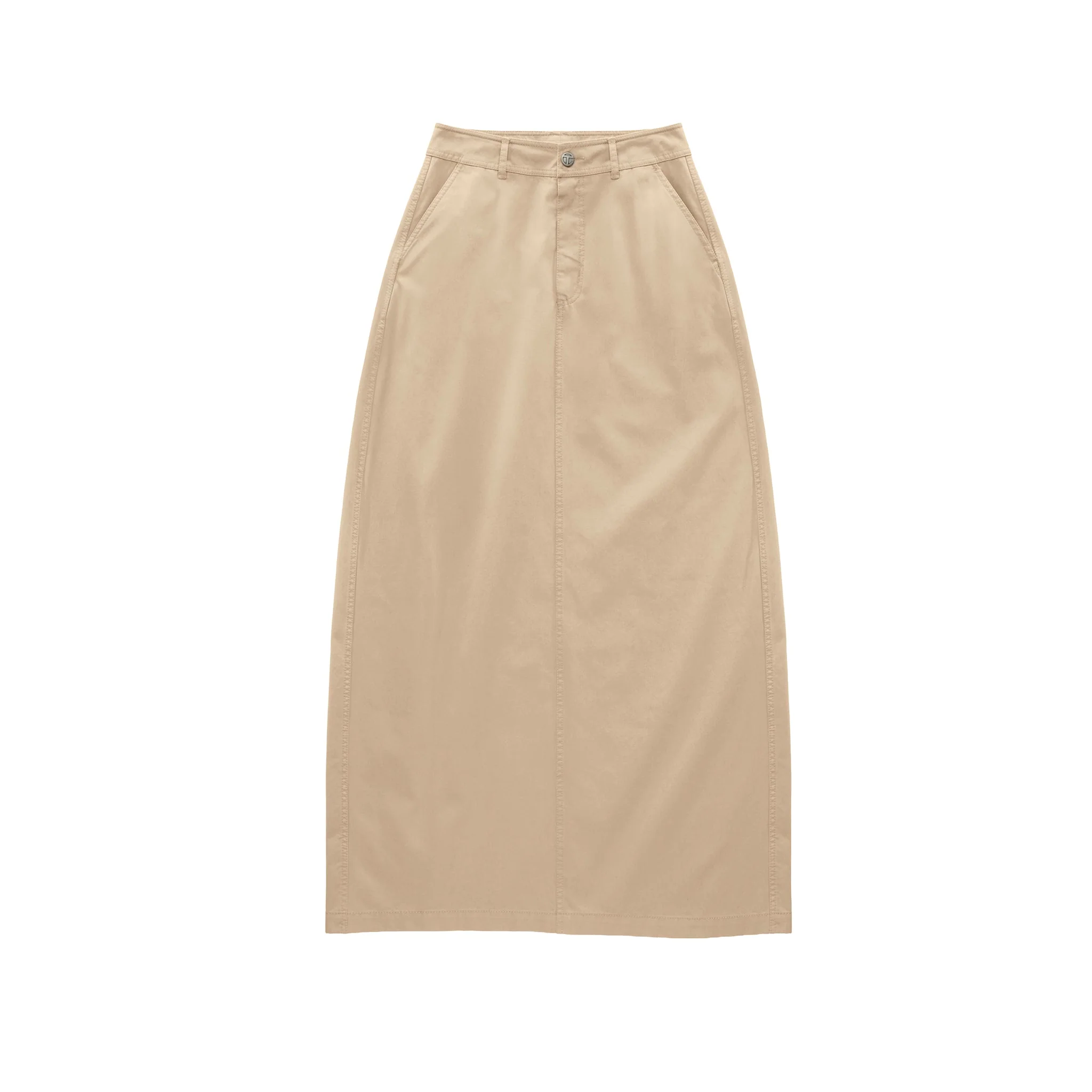 Long Work Skirt - Khaki