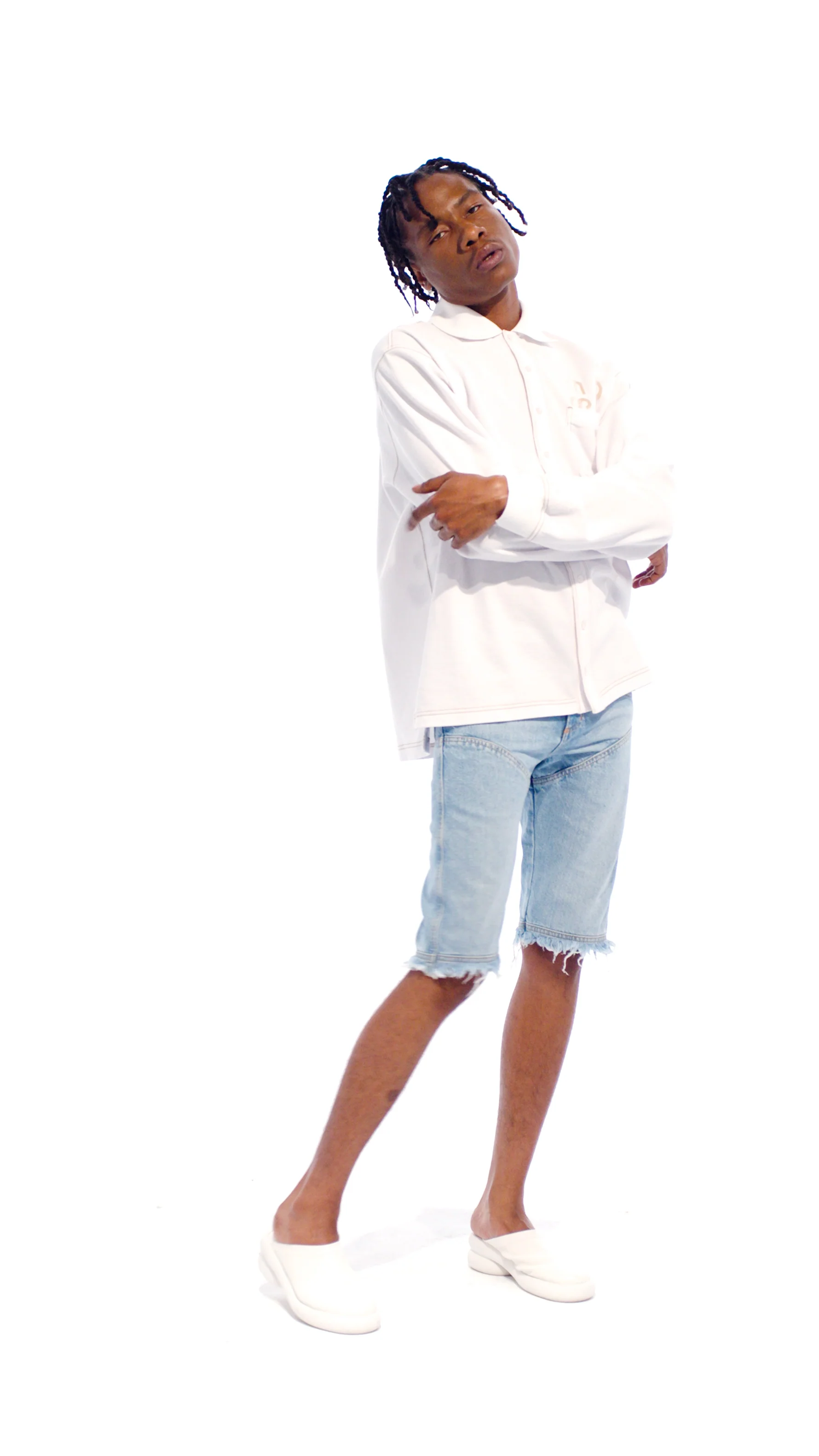 Longsleeve Polo - White