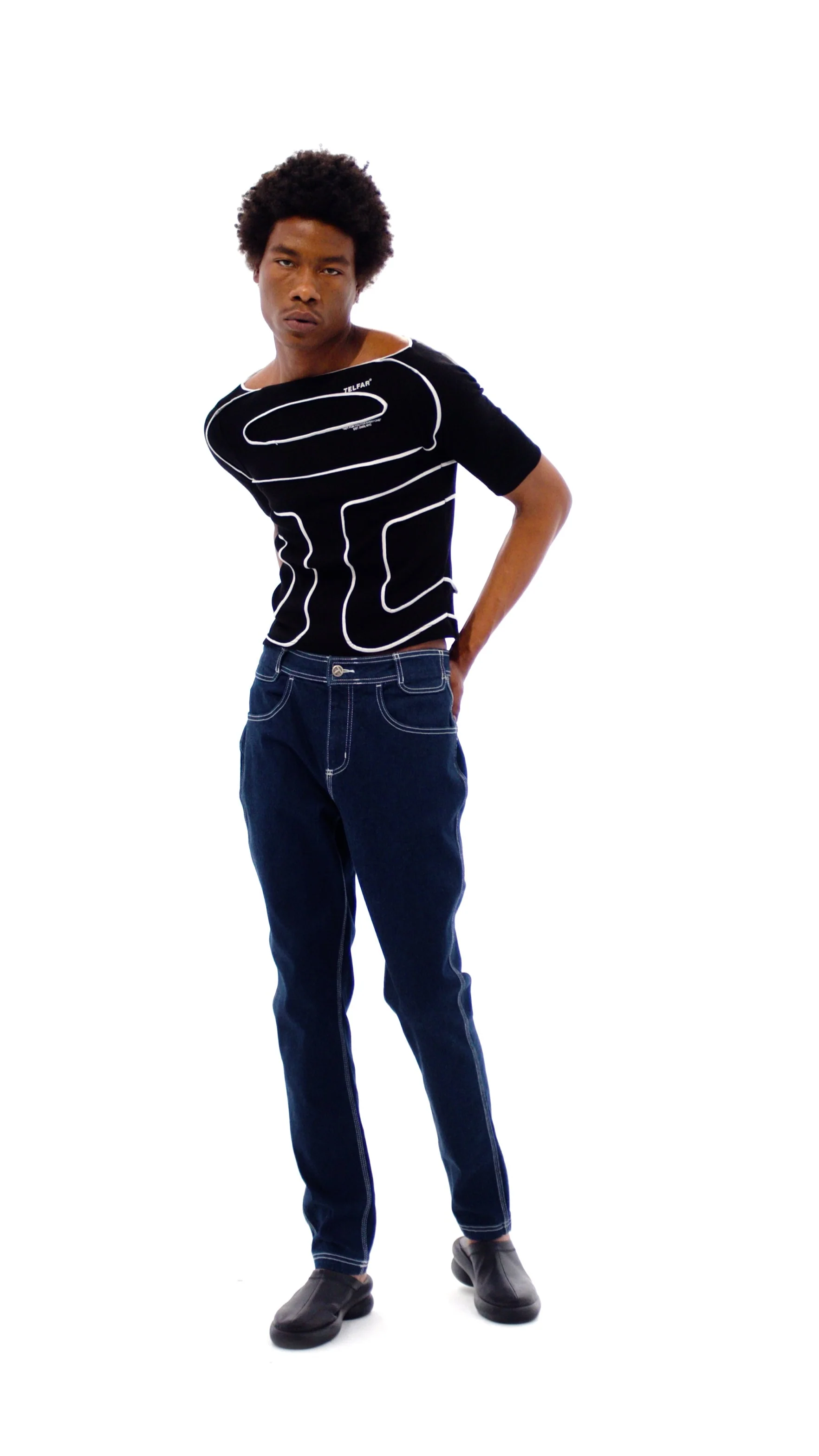 Logo Rib Boatneck - Black