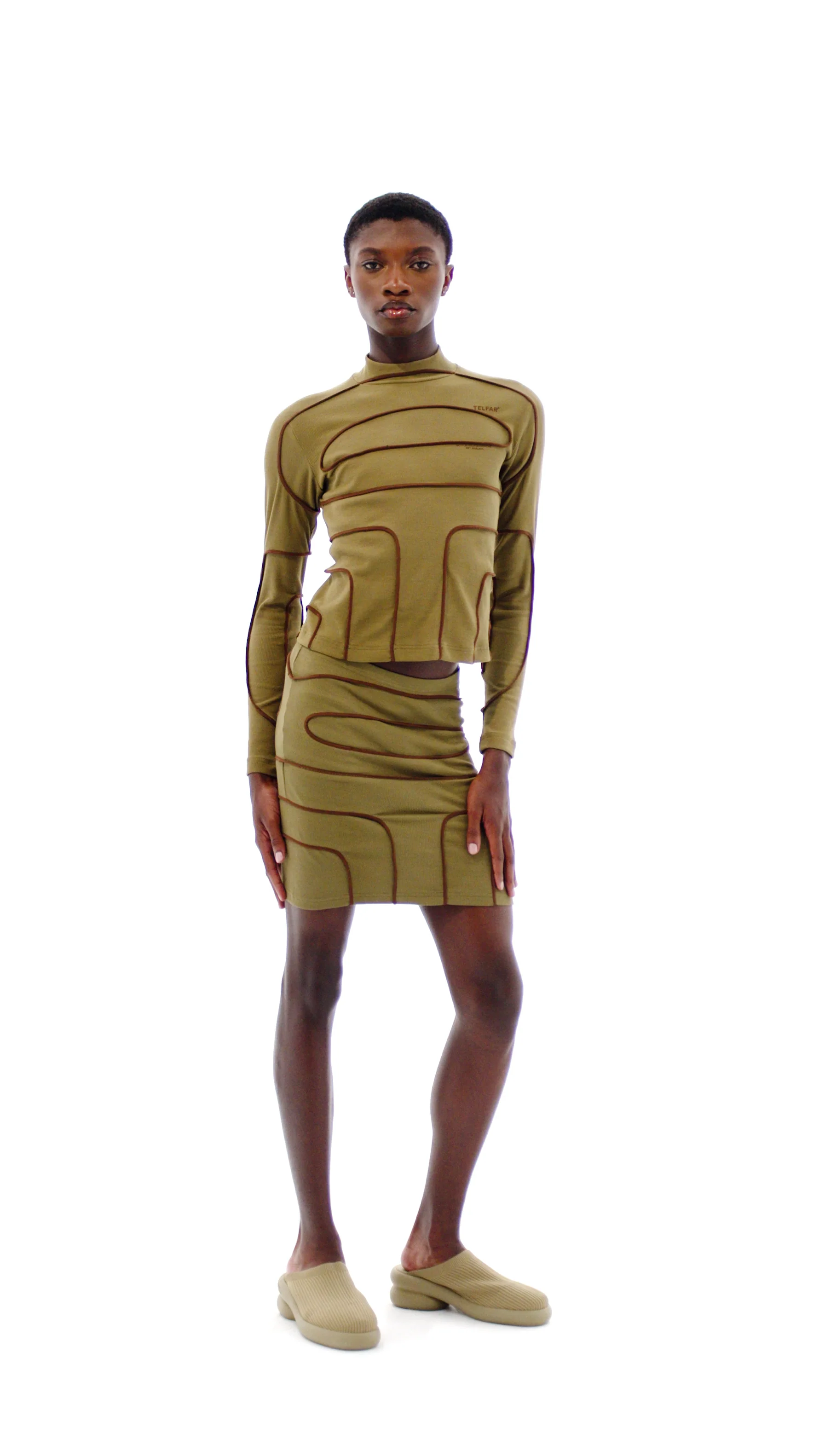 Logo Rib Skirt - Drab