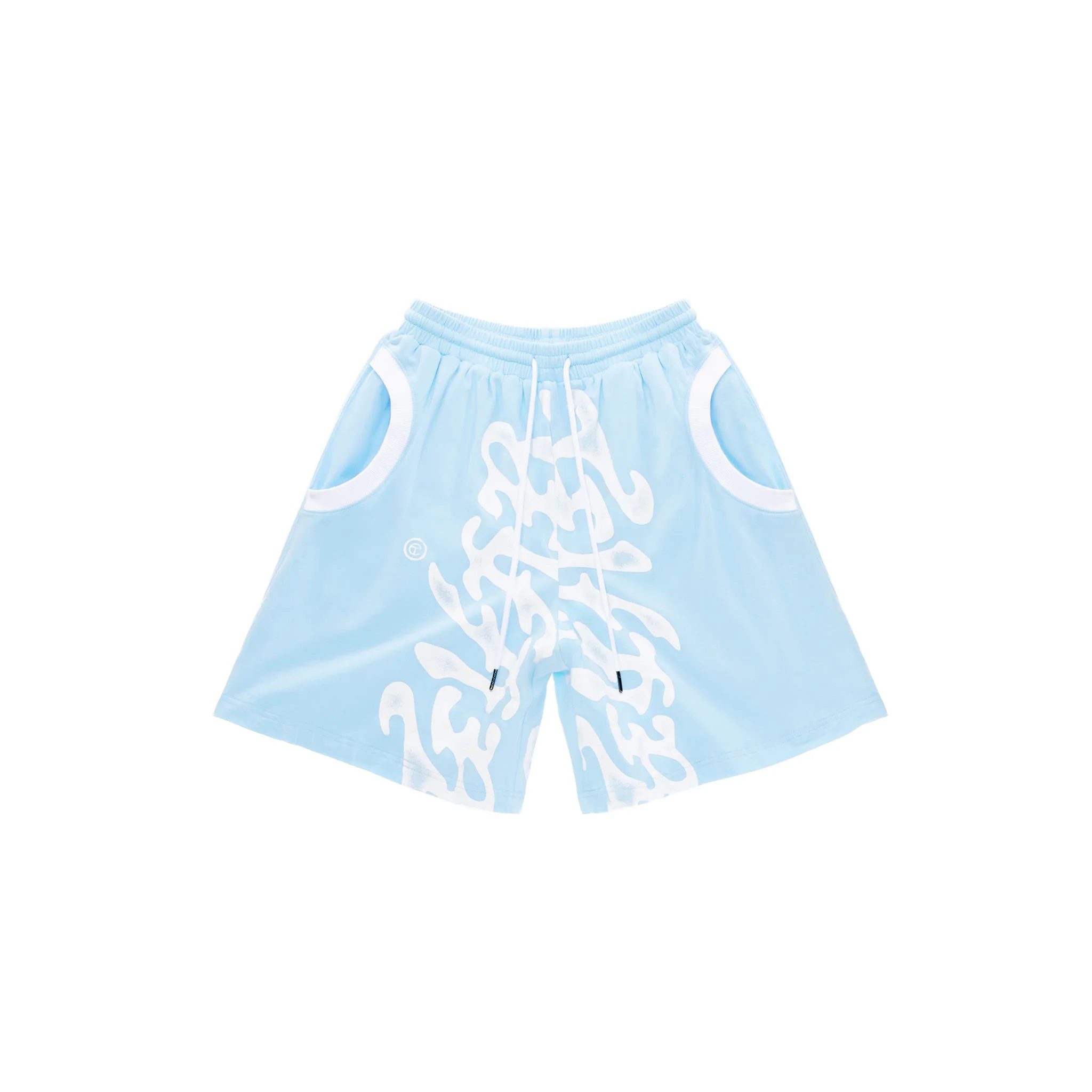 Ambigram T-Shirt Bomber Short - Baby Blue