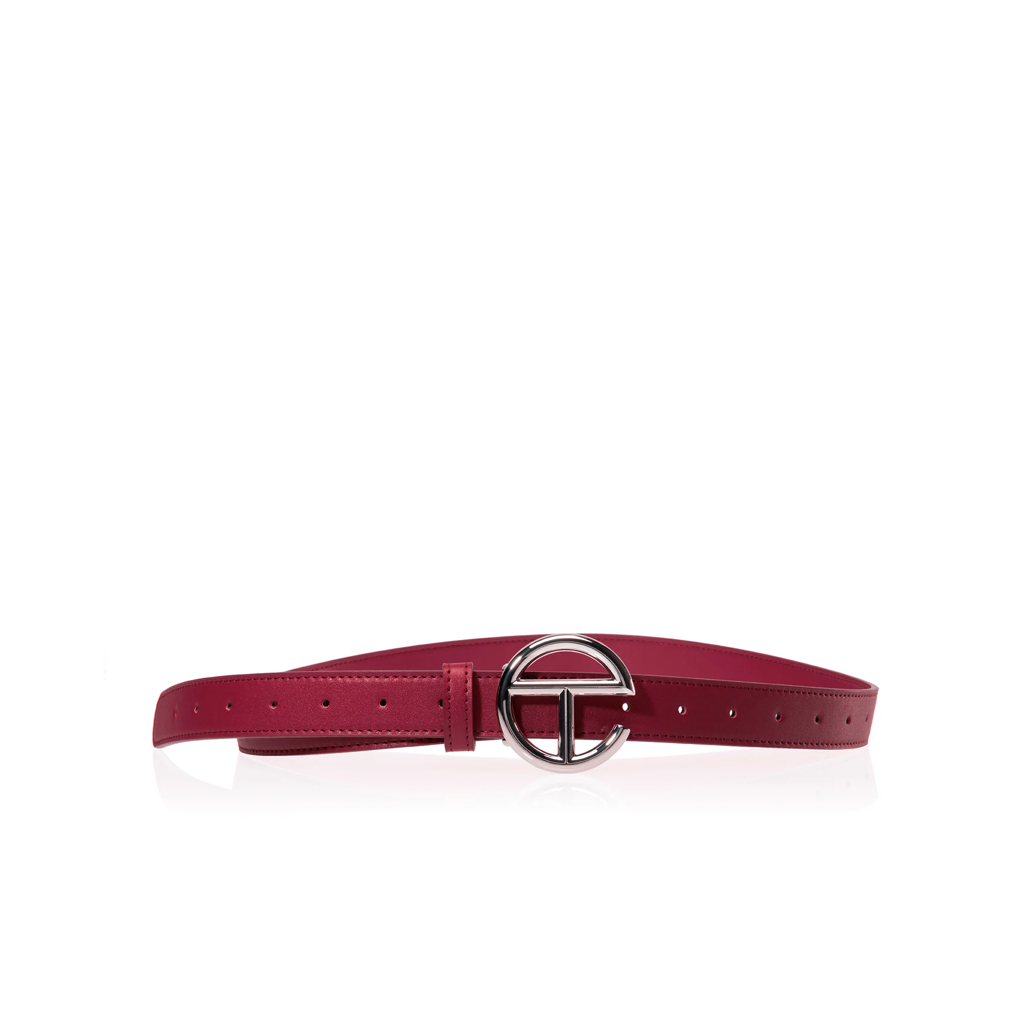 Logo Belt - Silver/Oxblood
