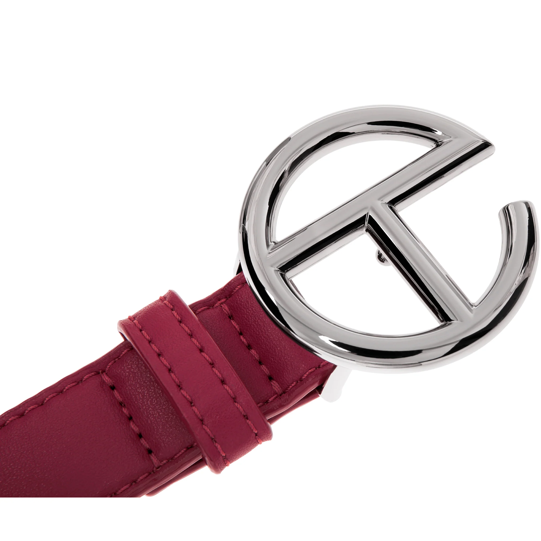 Logo Belt - Silver/Oxblood