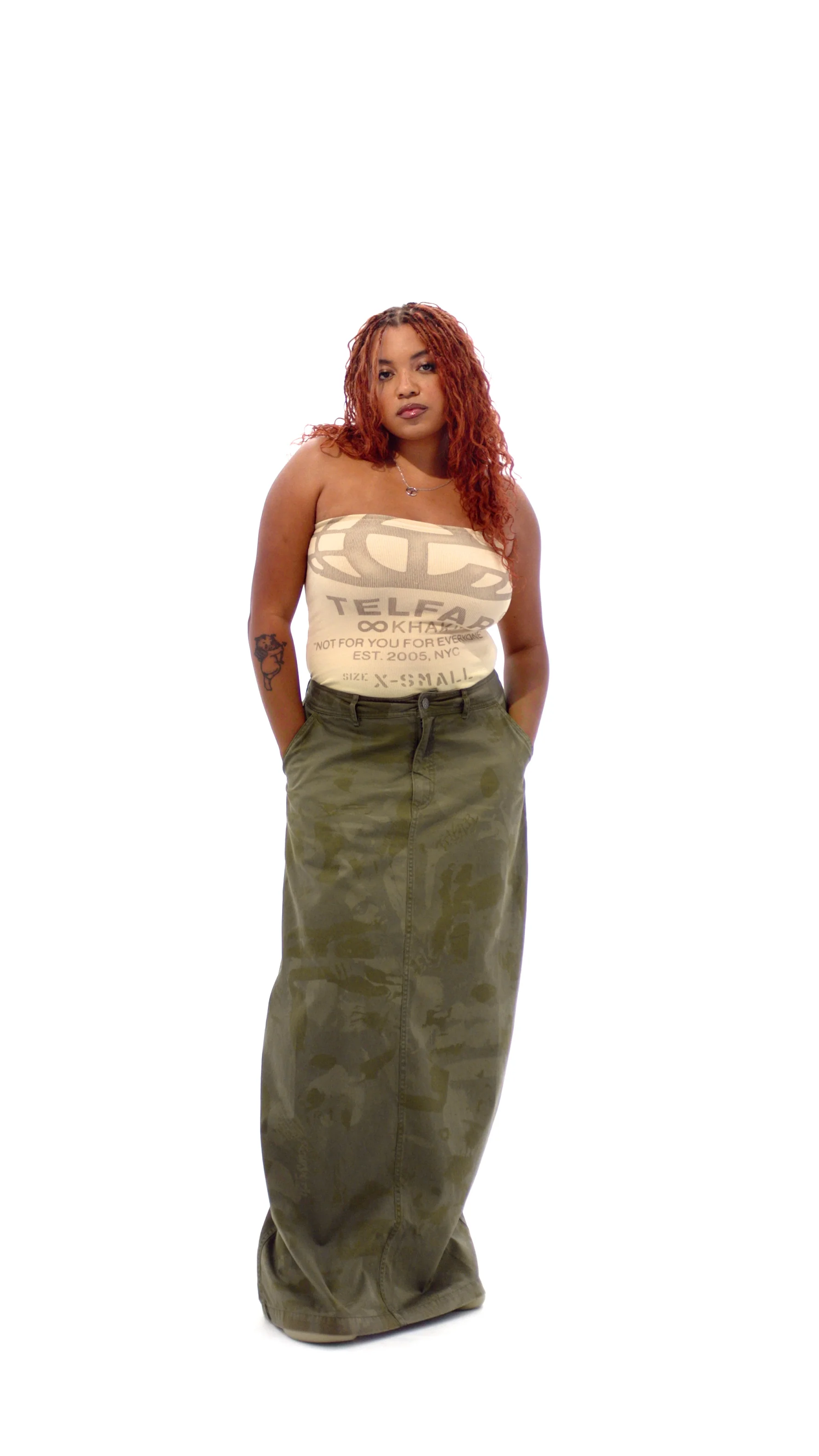 Camo Long Work Skirt - Jungle