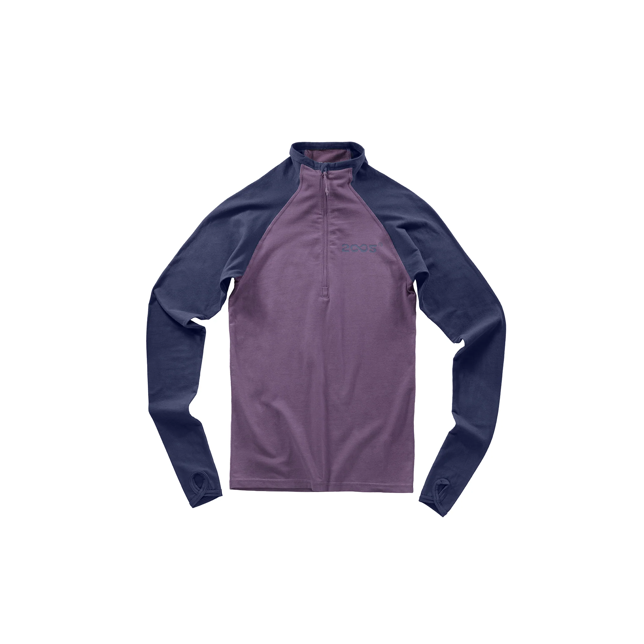 2005 Long Sleeve 3/4 Zip Mockneck - Navy/Purple