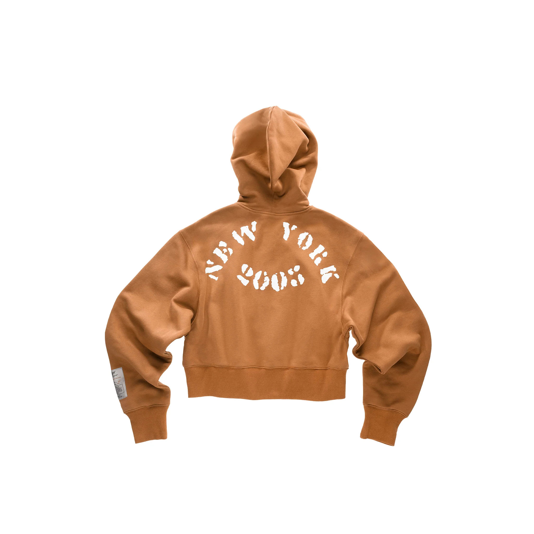 Telfar NYC Crop Zip Up Hoodie - Brown