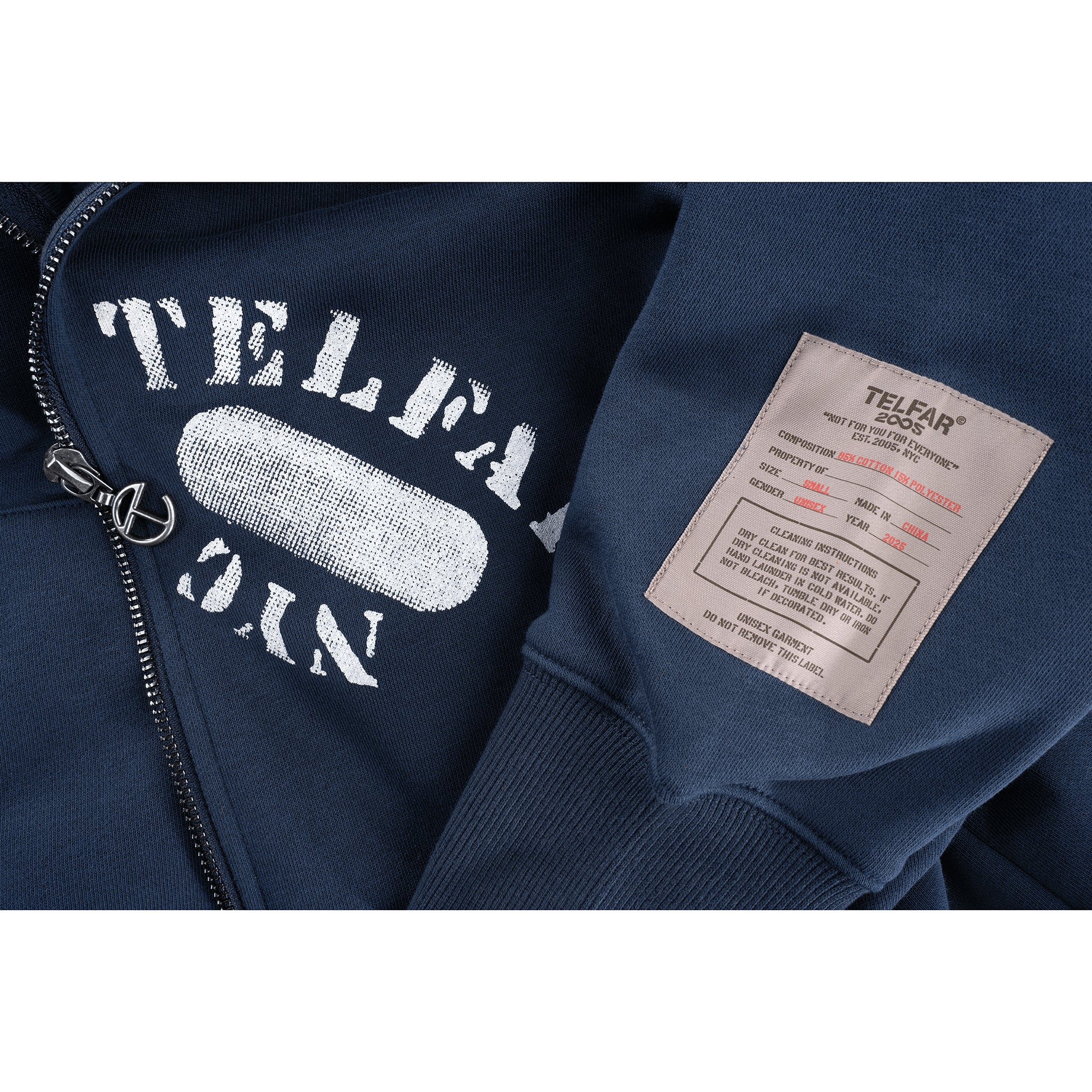 Telfar NYC Zip Up Hoodie - Navy