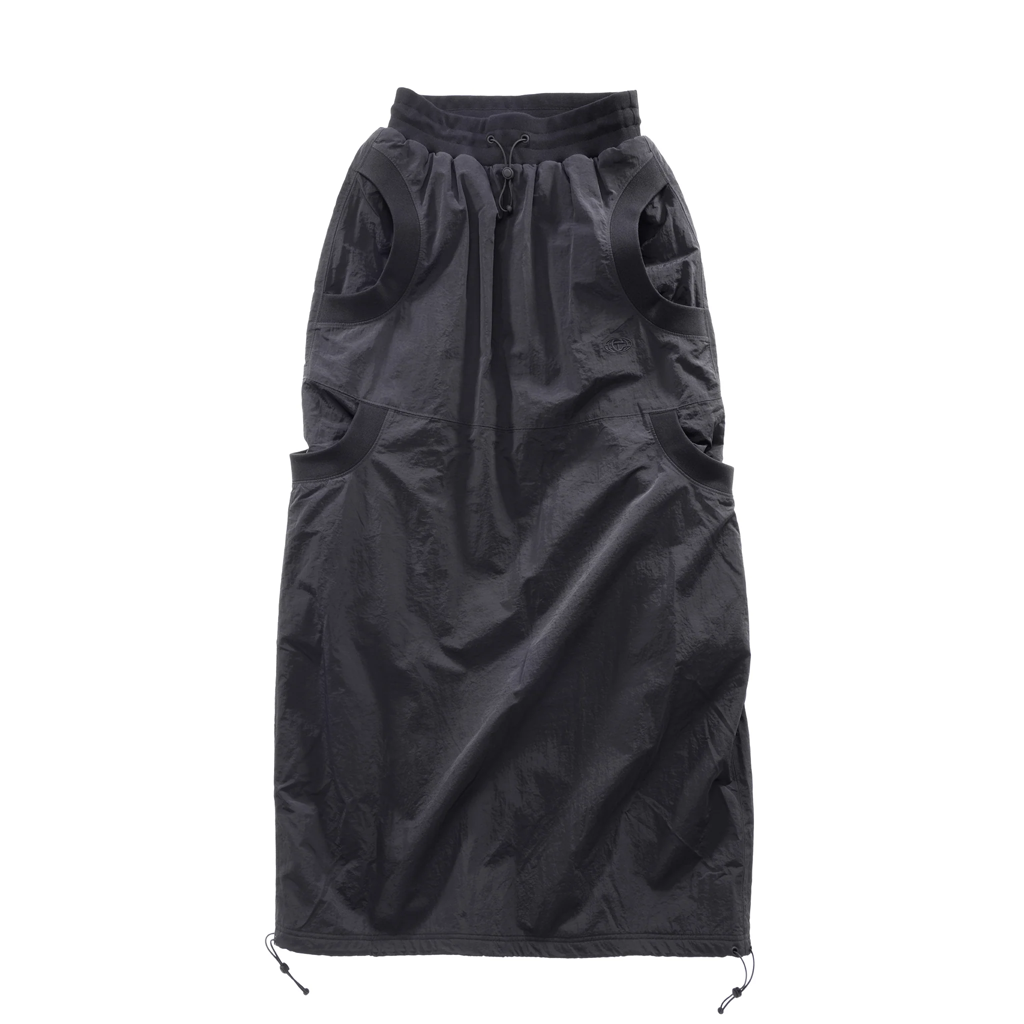 Long Reversible Pocket Skirt - Black/Black