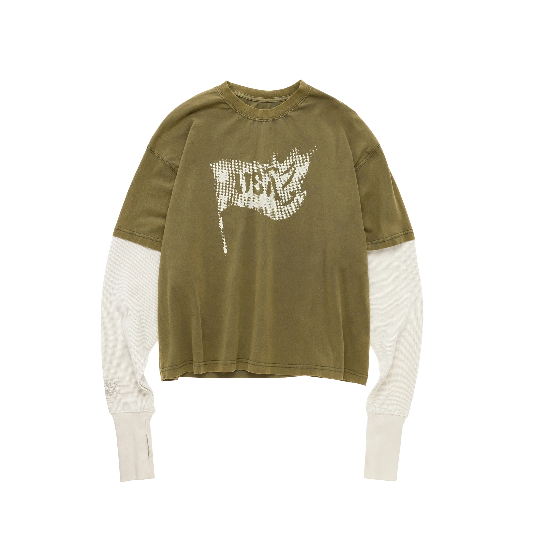 Long Sleeve Thermal T-shirt - Drab/Cream