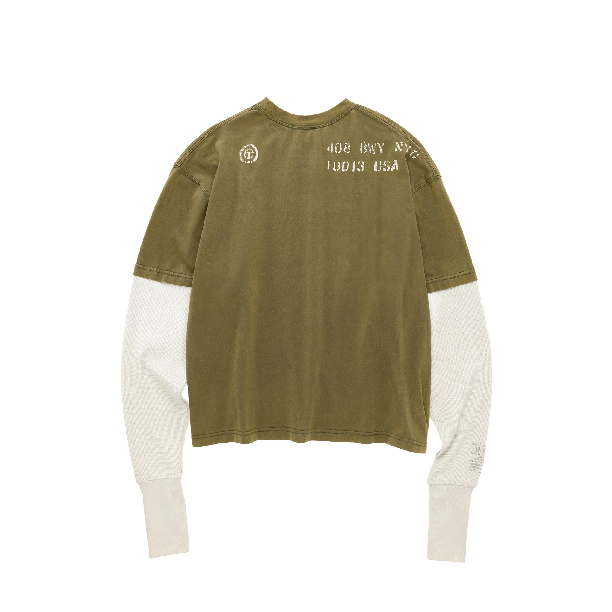 Long Sleeve Thermal T-shirt - Drab/Cream