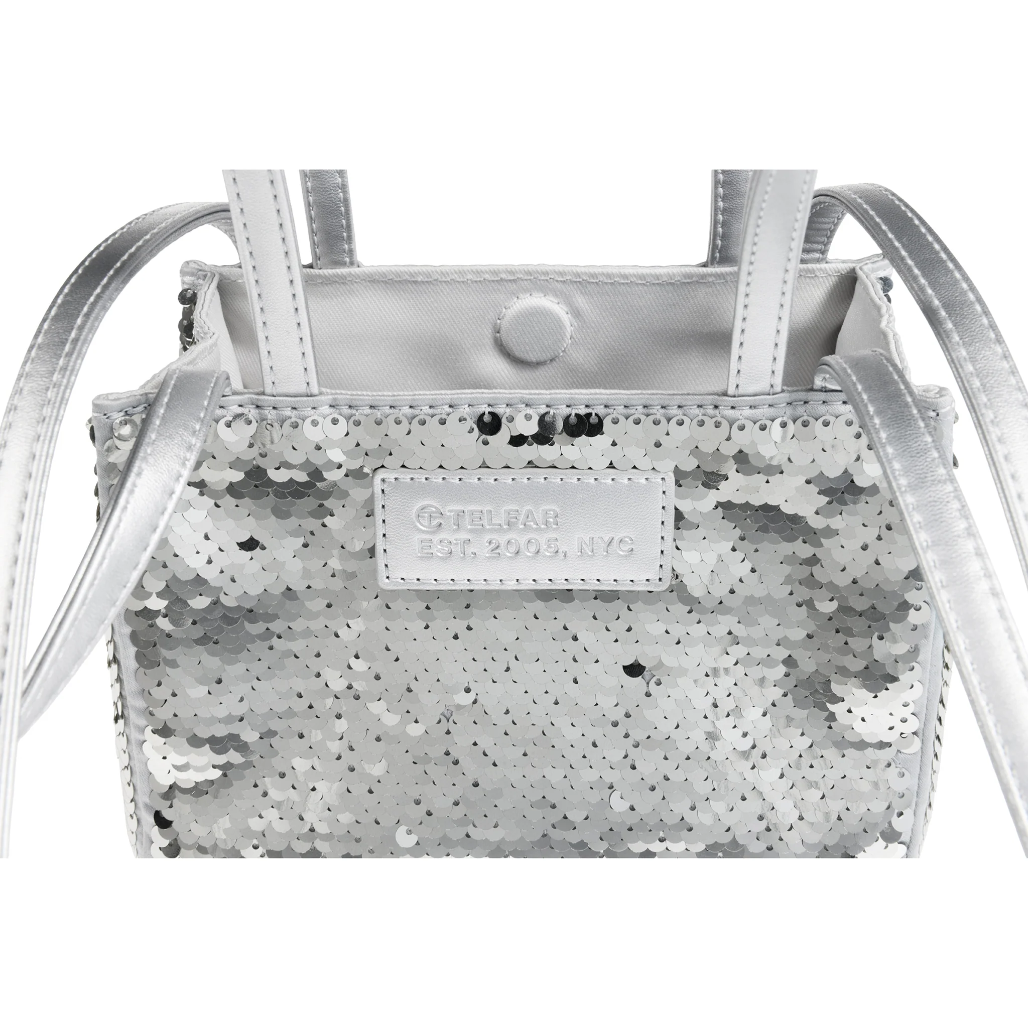 Small Sequin Shopper - Silver 4 Small Sequin Shopper - Silver