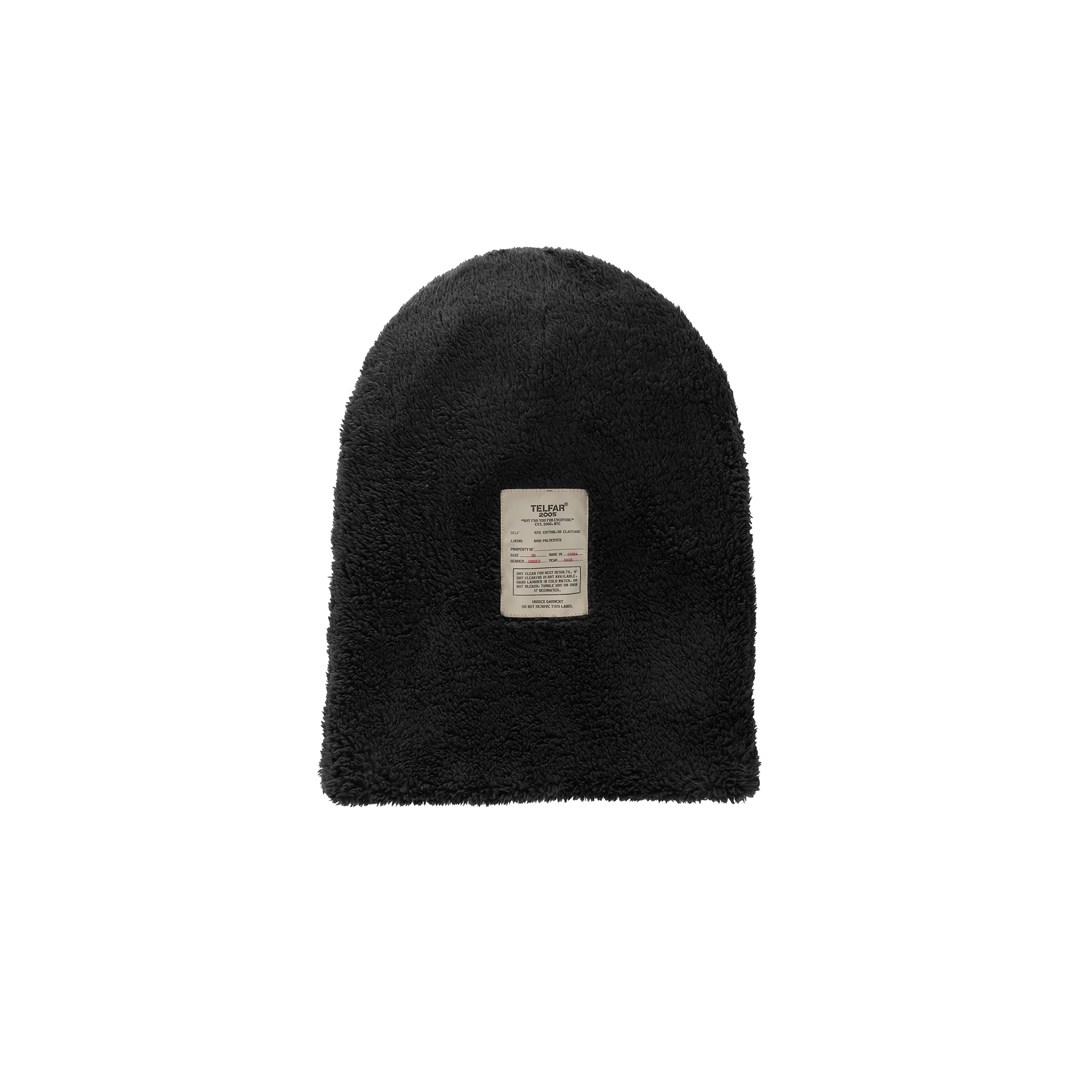 Telfar NYC Thermal Sherpa Beanie - Black