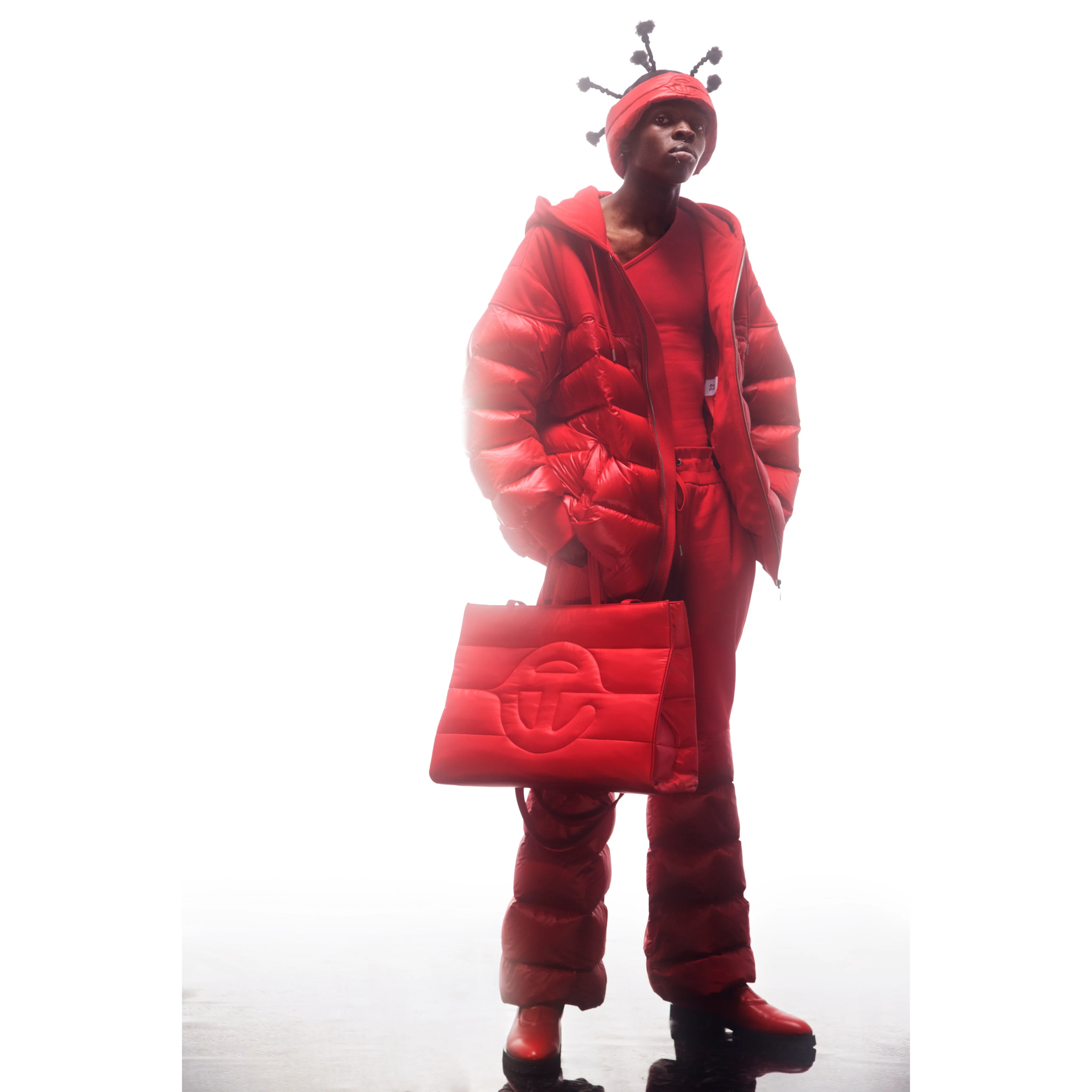 Medium Puff Shopper - Red
