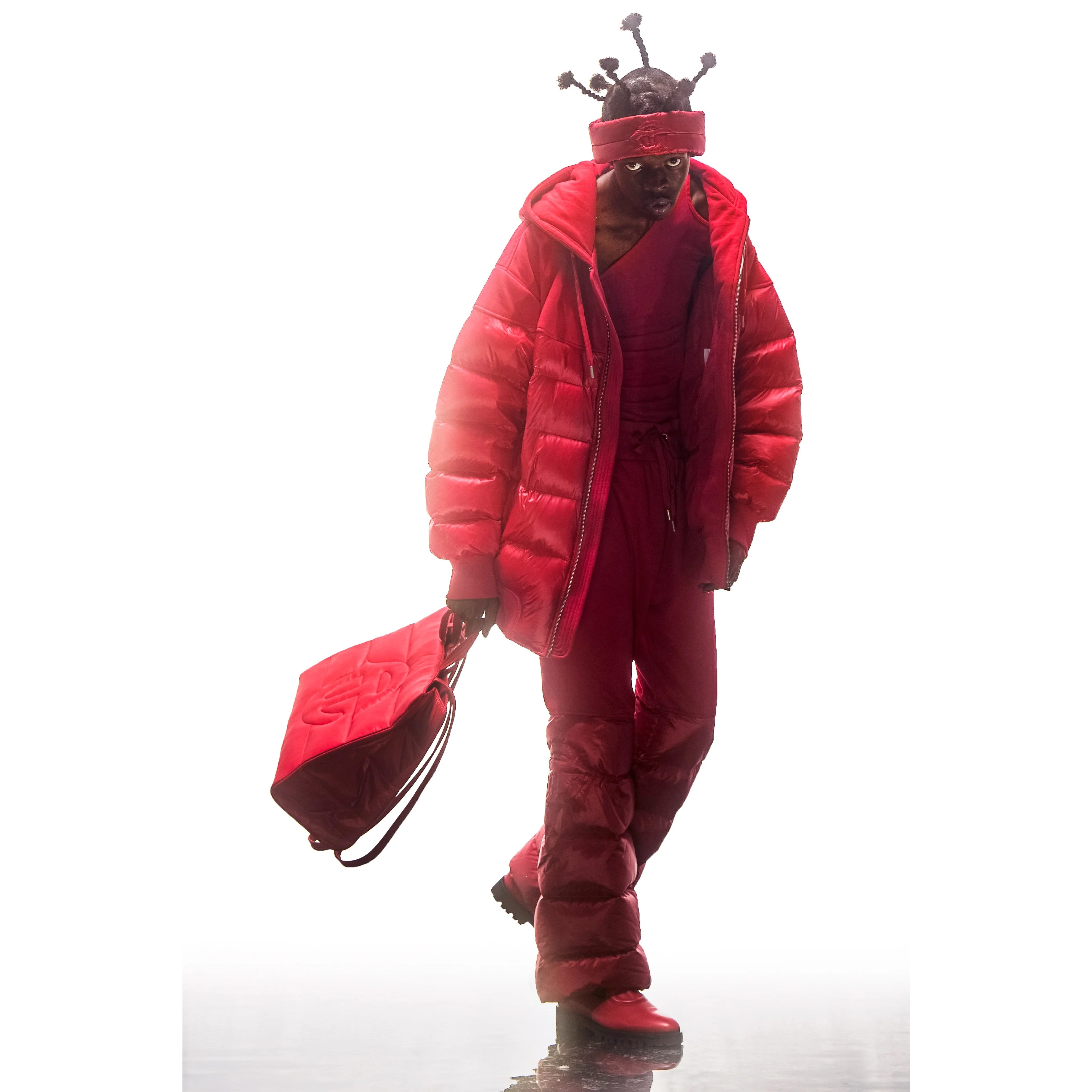 Medium Puff Shopper - Red