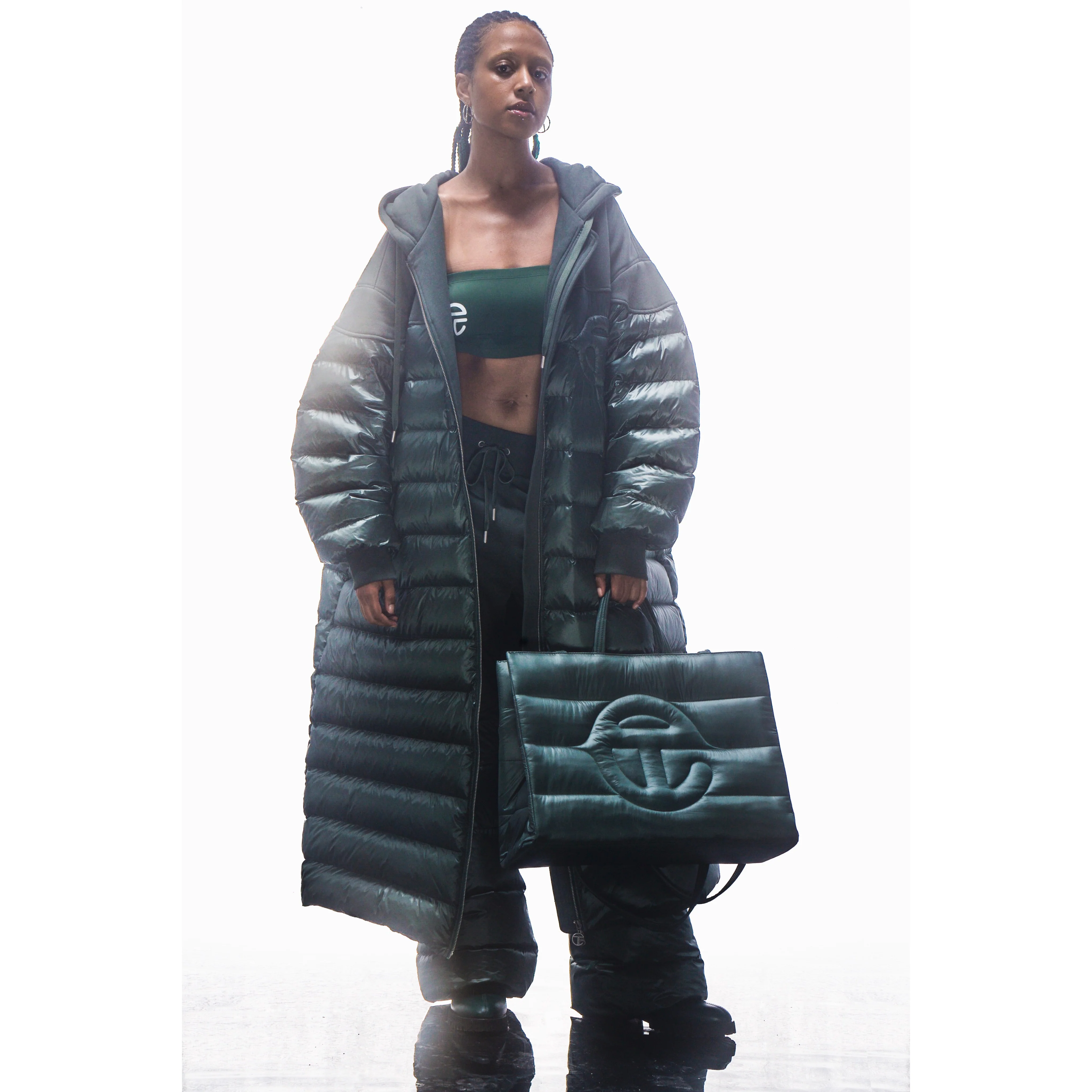 Large Puff Shopper - Green